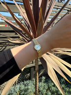 1990's Pulsar by Seiko Gold Tone Gold Dial Watch