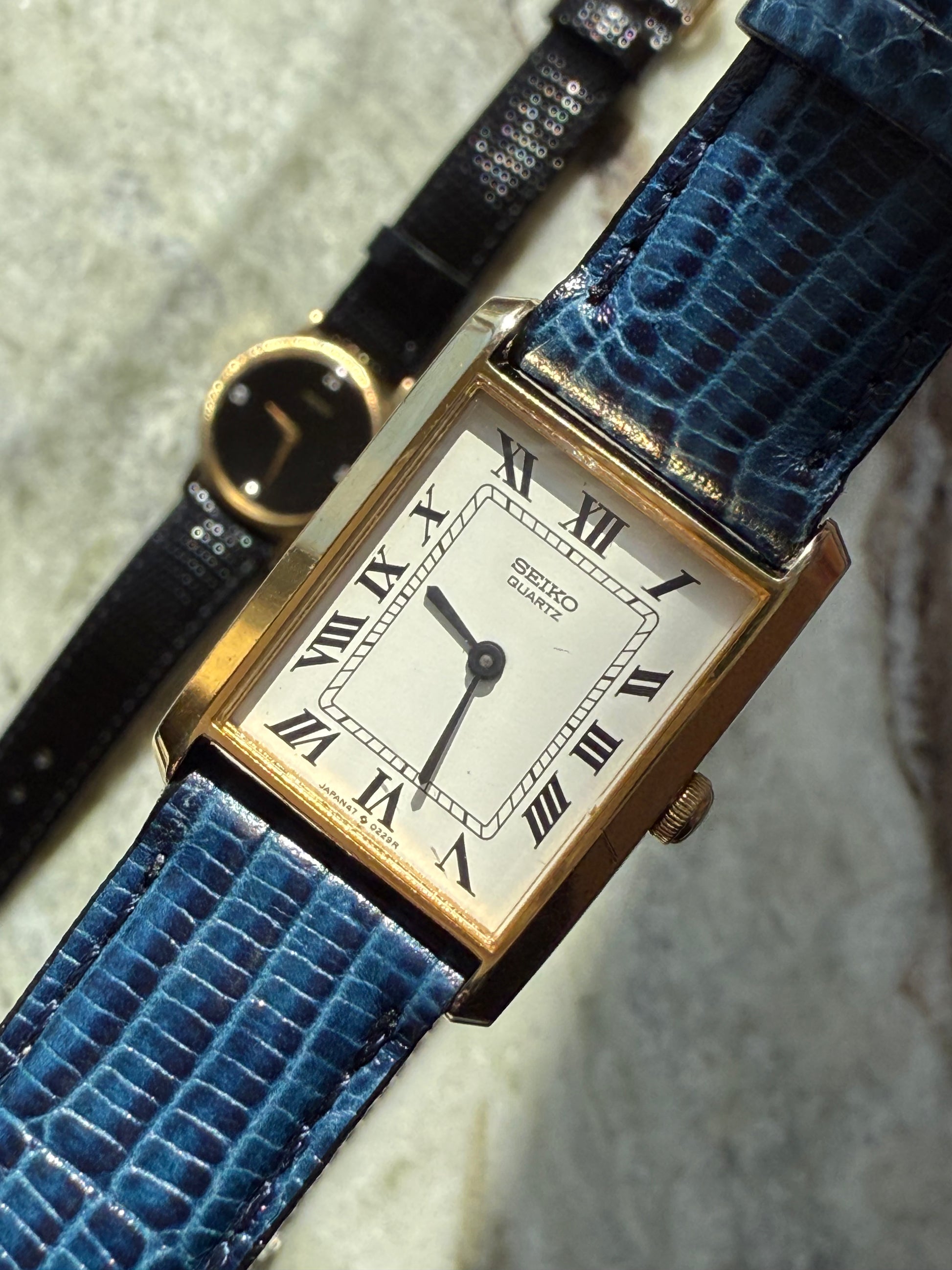 1978 Seiko Quartz Gold Tone Tank Watch