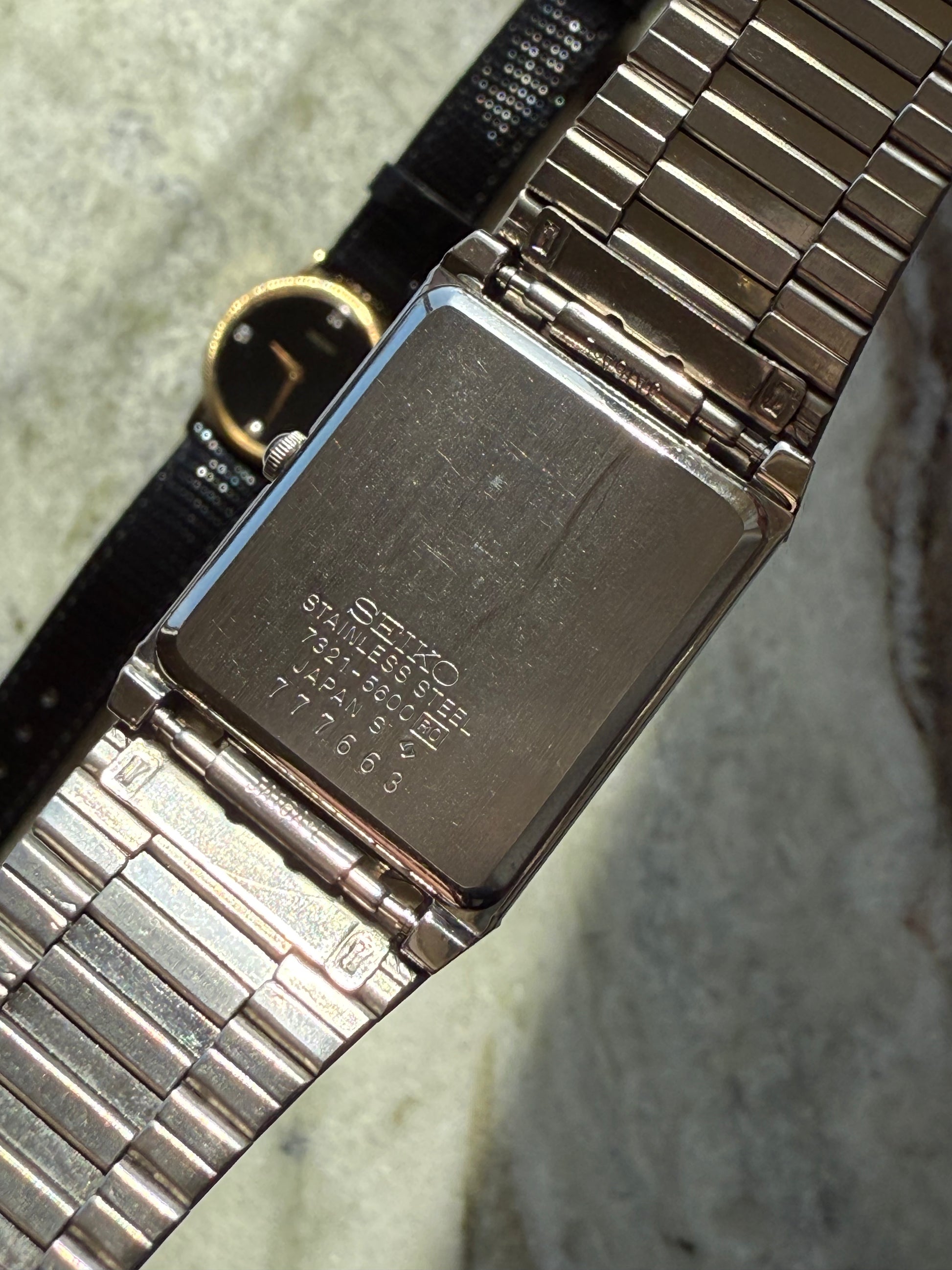 1987 Seiko Quartz Silver Tone Tank Watch