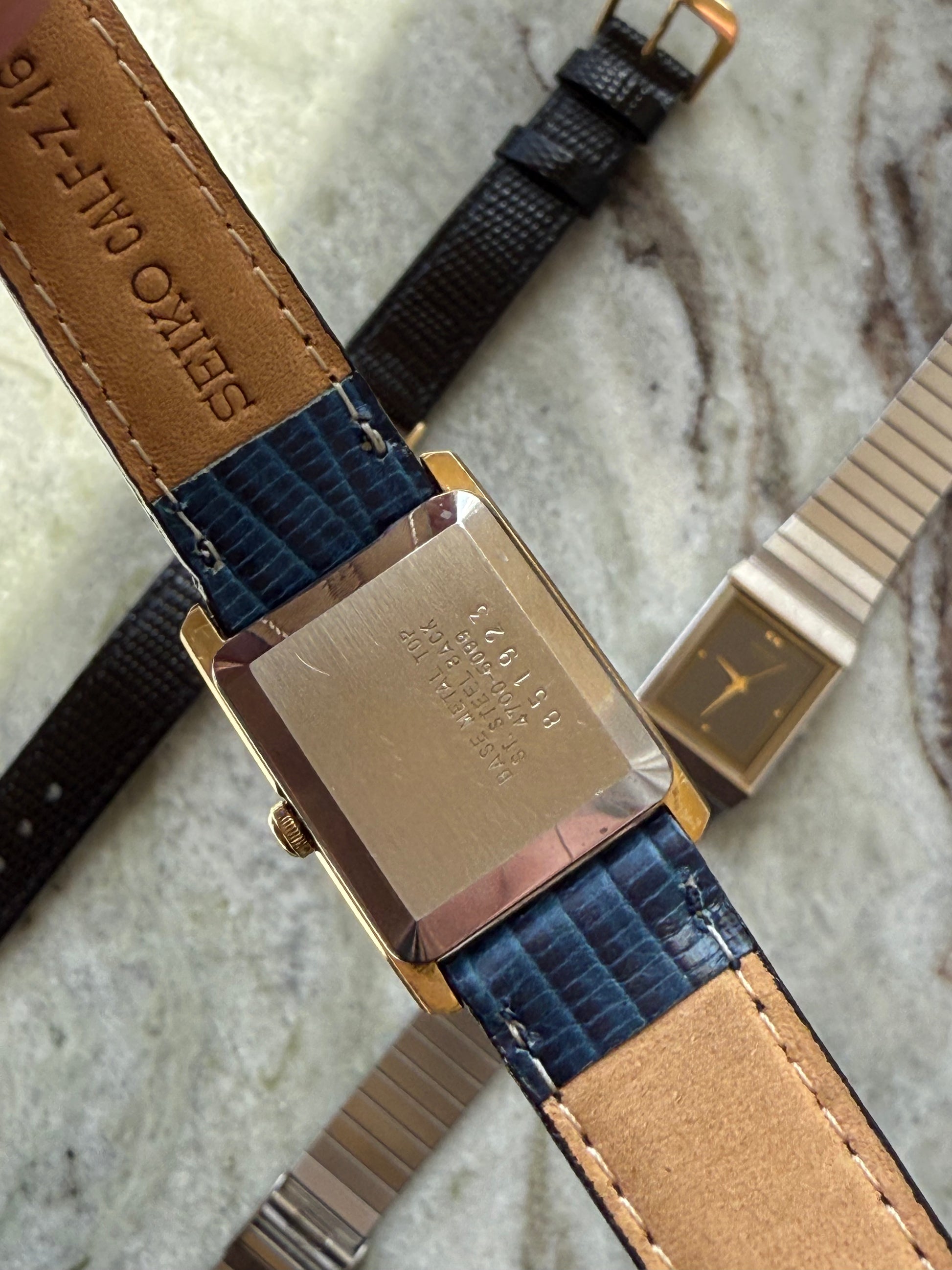 1978 Seiko Quartz Gold Tone Tank Watch