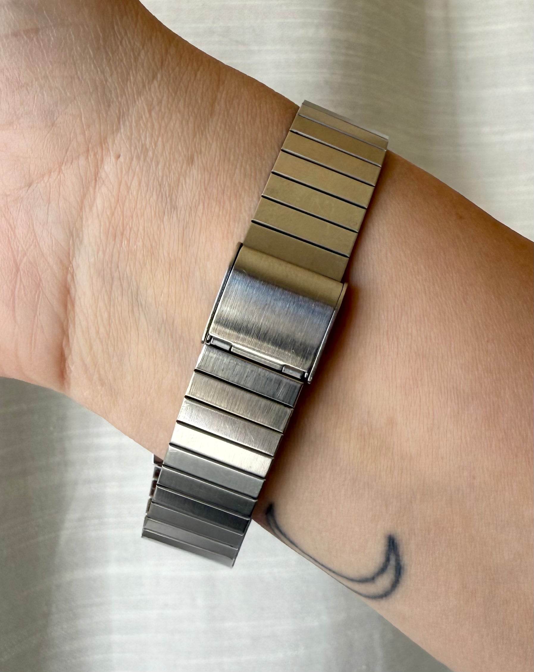 1987 Seiko Quartz Silver Tone Tank Watch