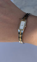 1994 Seiko Pulsar Quartz V220 Two-Tone Tank Watch