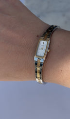 1994 Seiko Pulsar Quartz V220 Two-Tone Tank Watch