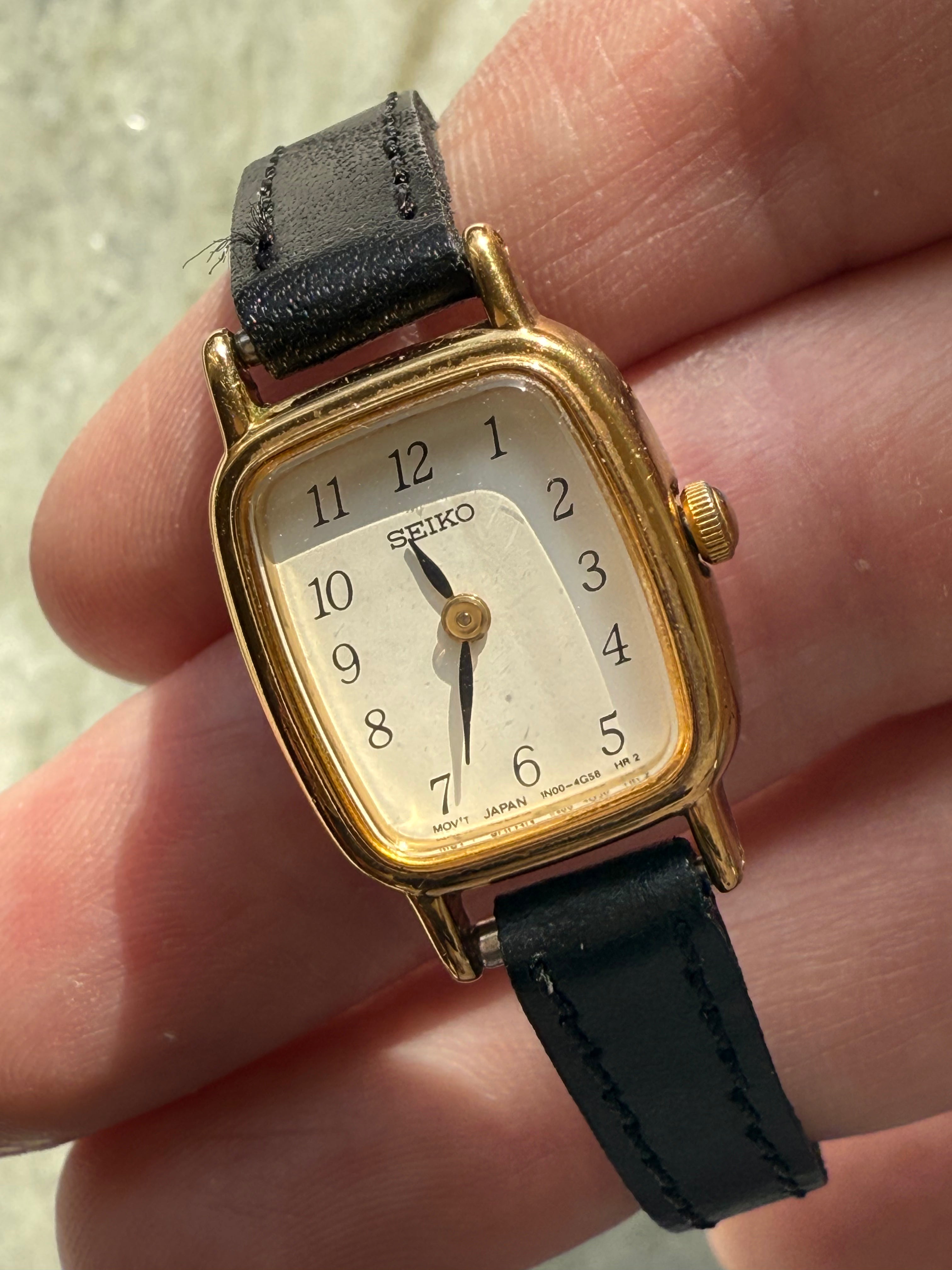 1990 Seiko Gold Tone Tank Watch