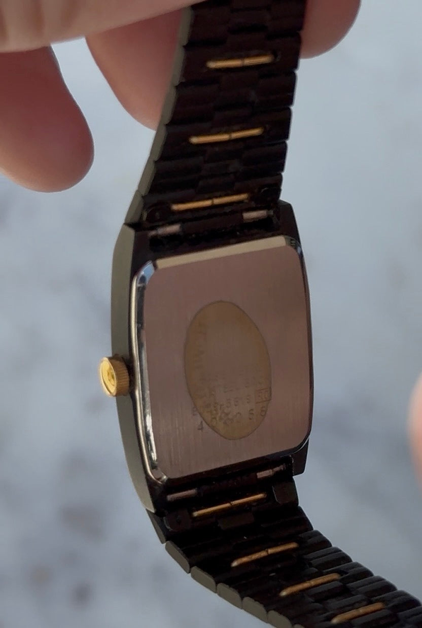 1984 Seiko Ani-Digi Quartz Two-Tone Tank Watch