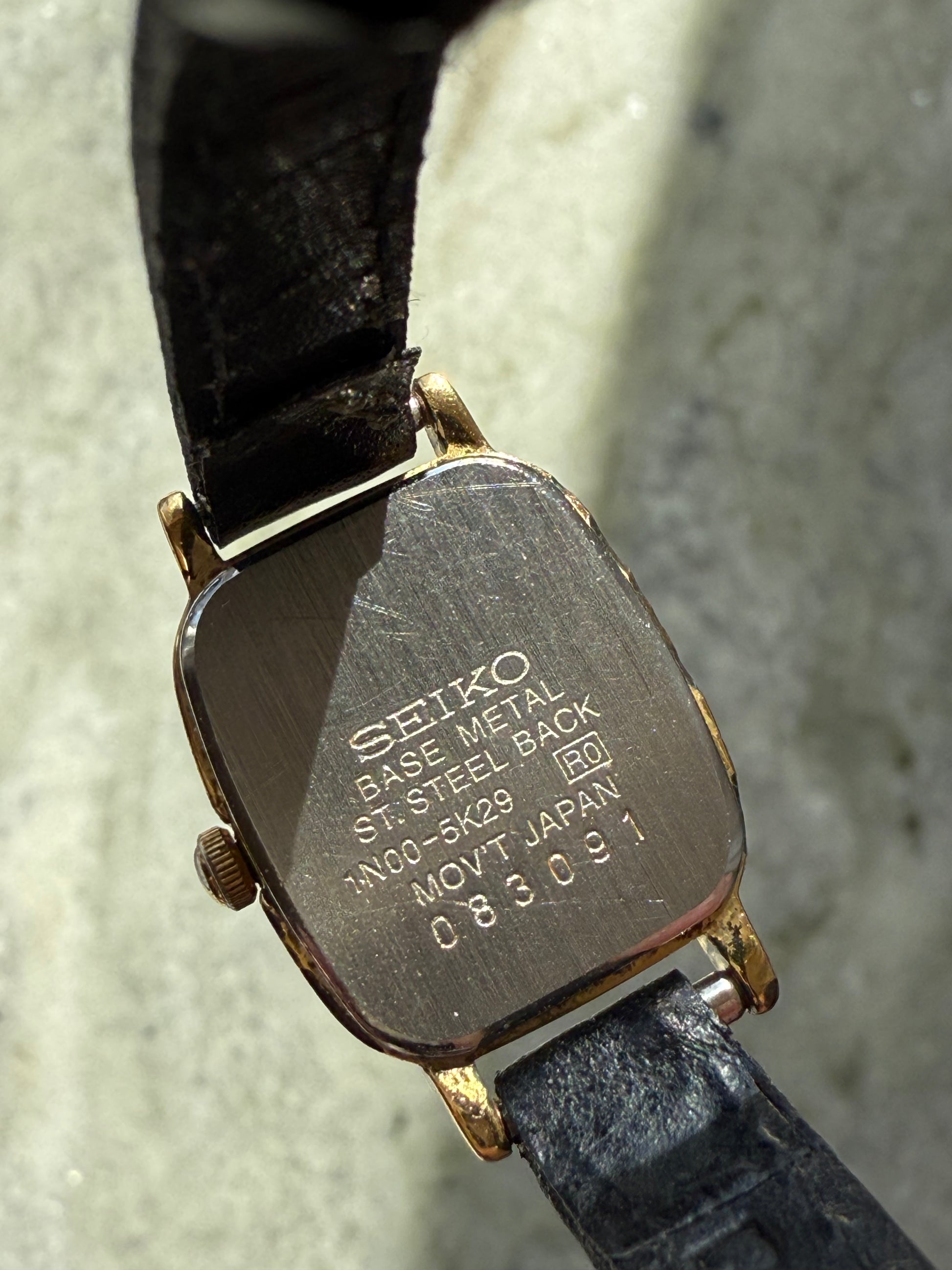 1990 Seiko Gold Tone Tank Watch