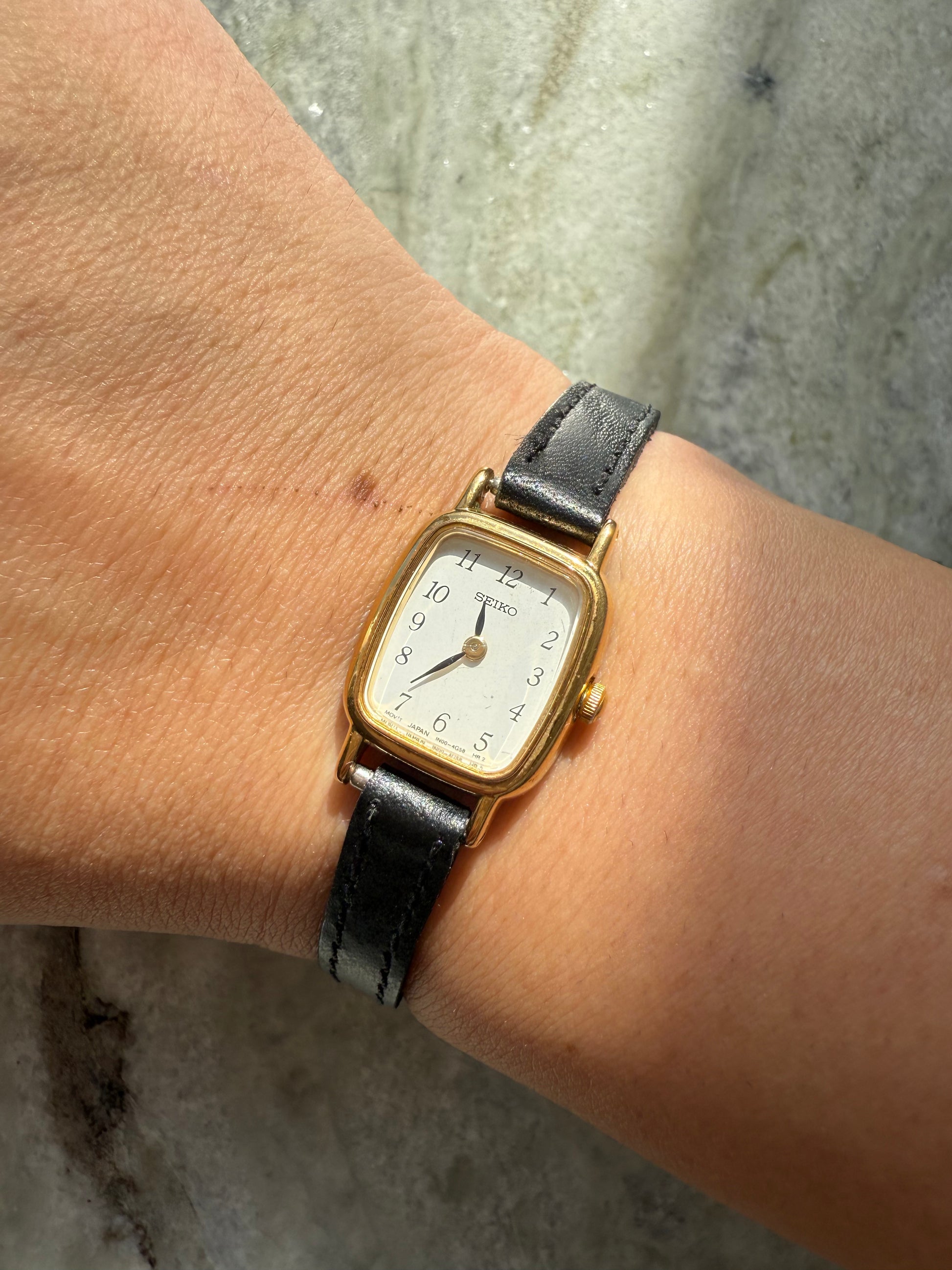1990 Seiko Gold Tone Tank Watch