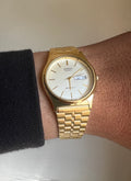 Casio Vintage Quartz MQ-514 “Kanji” Day Date Gold Tone Watch