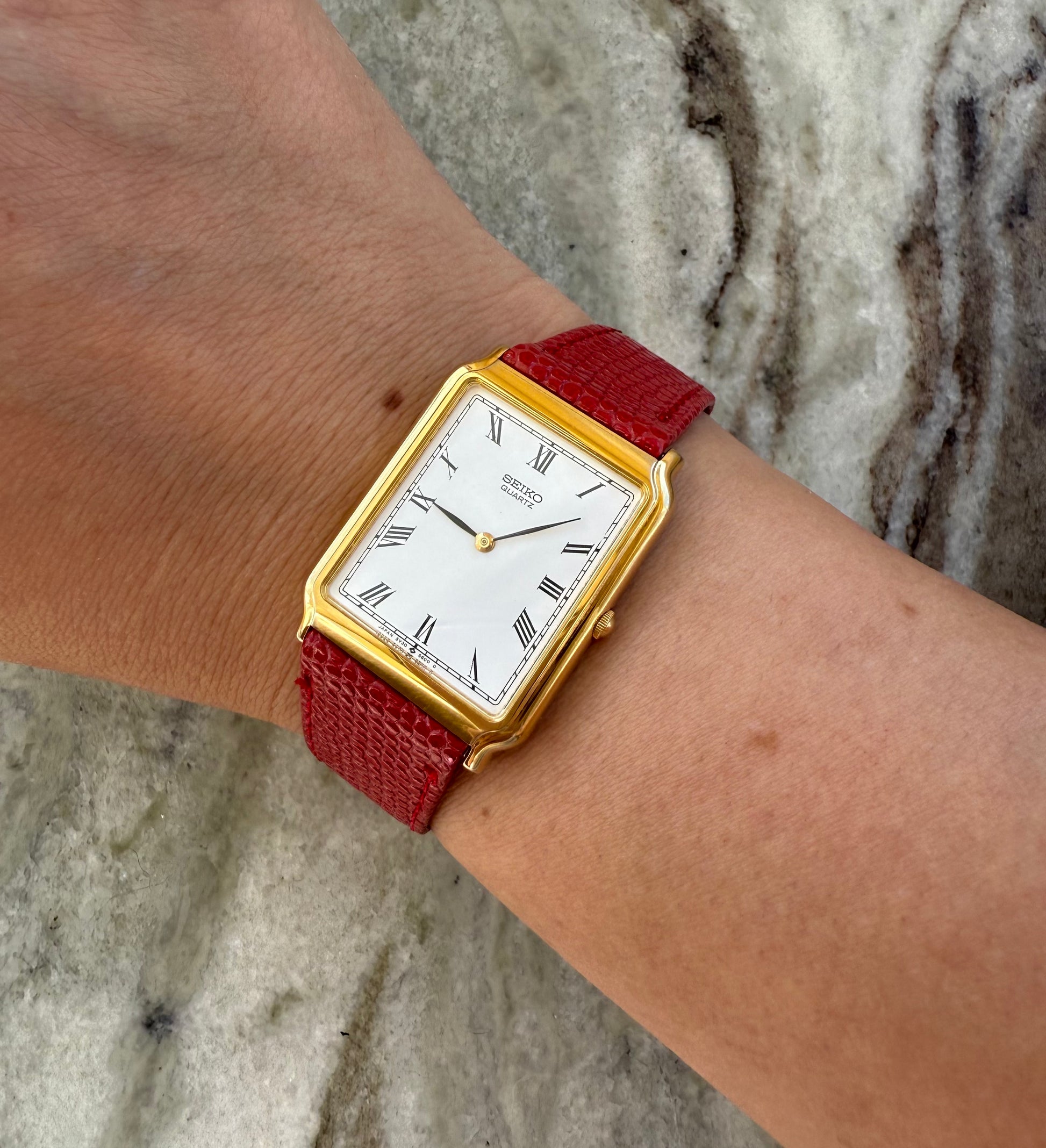 1988 Seiko Quartz Roman Numeral Tank Watch