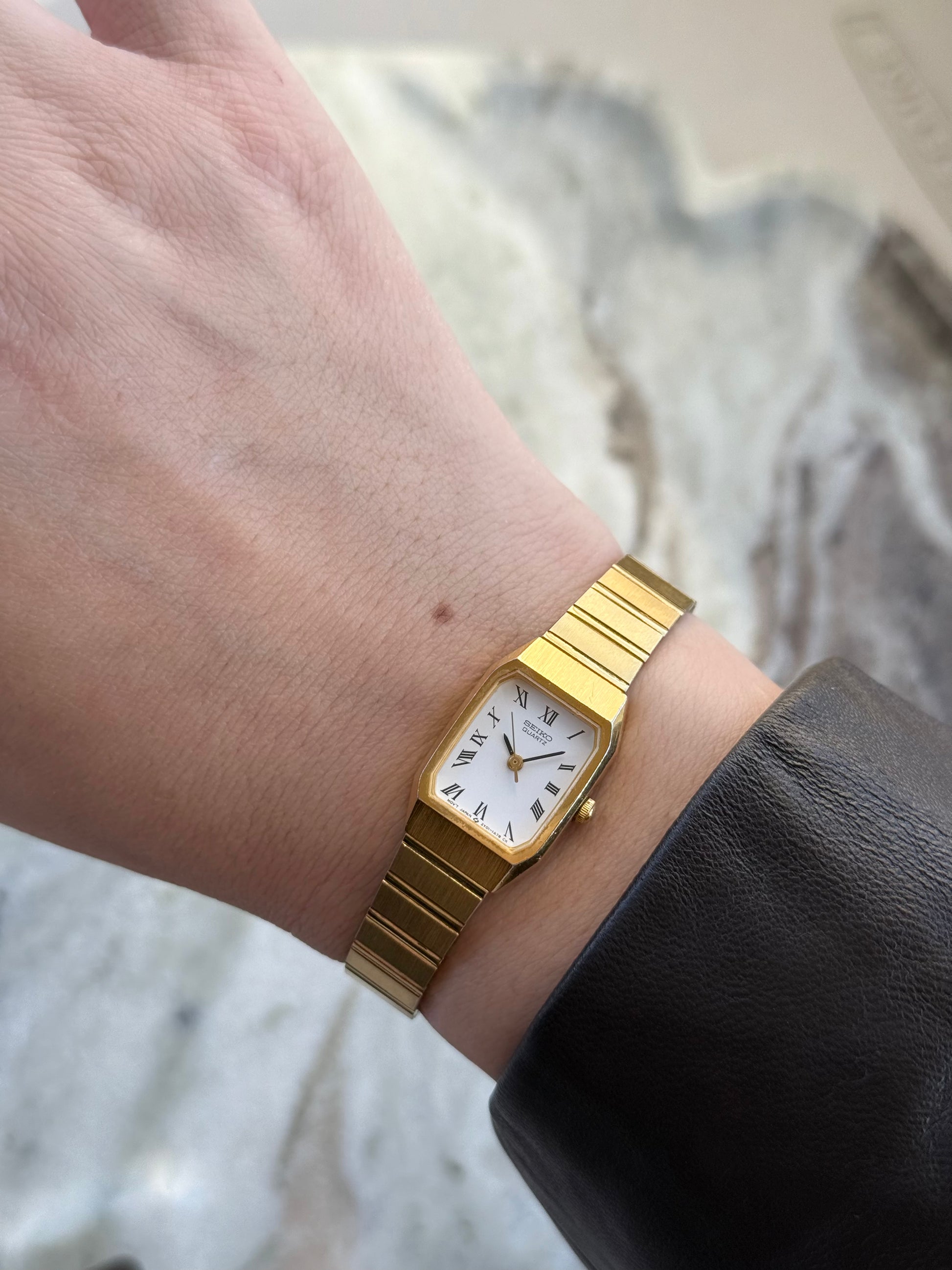 1989 Seiko Quartz Roman Numeral Tank Watch
