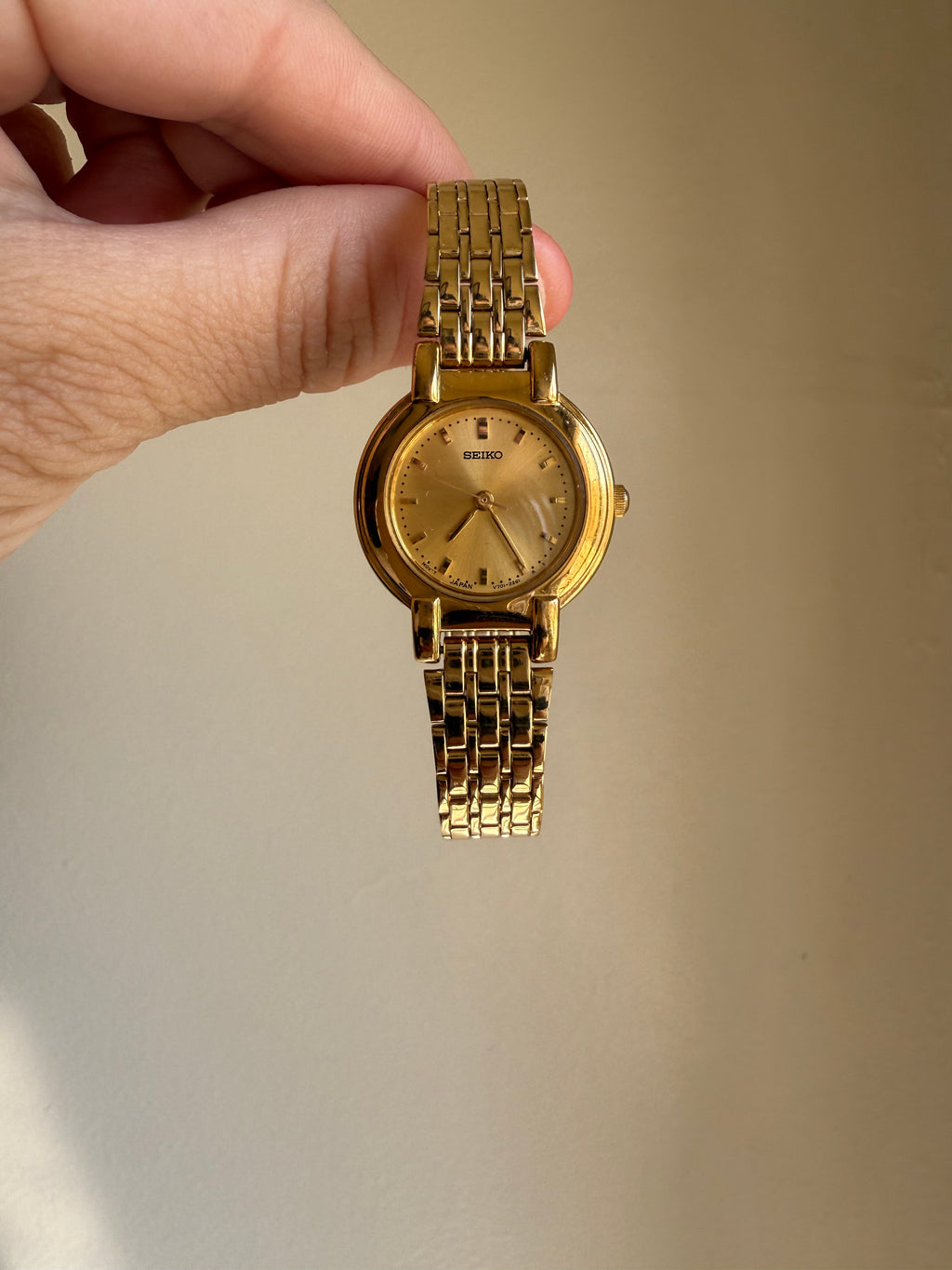 1980's Seiko Gold Tone Gold Dial Watch