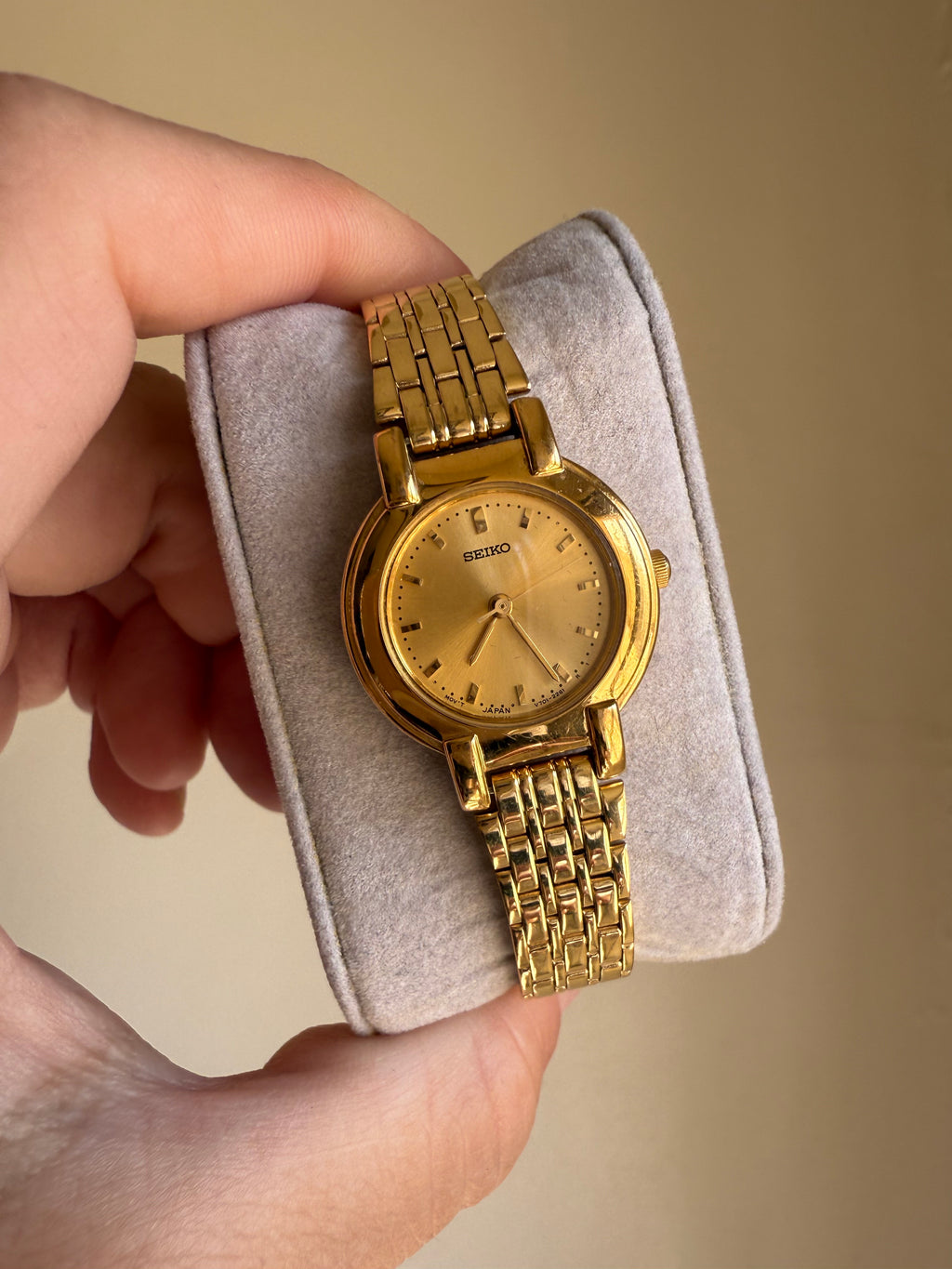 1980's Seiko Gold Tone Gold Dial Watch