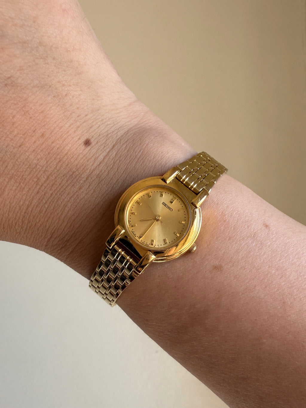 1980's Seiko Gold Tone Gold Dial Watch