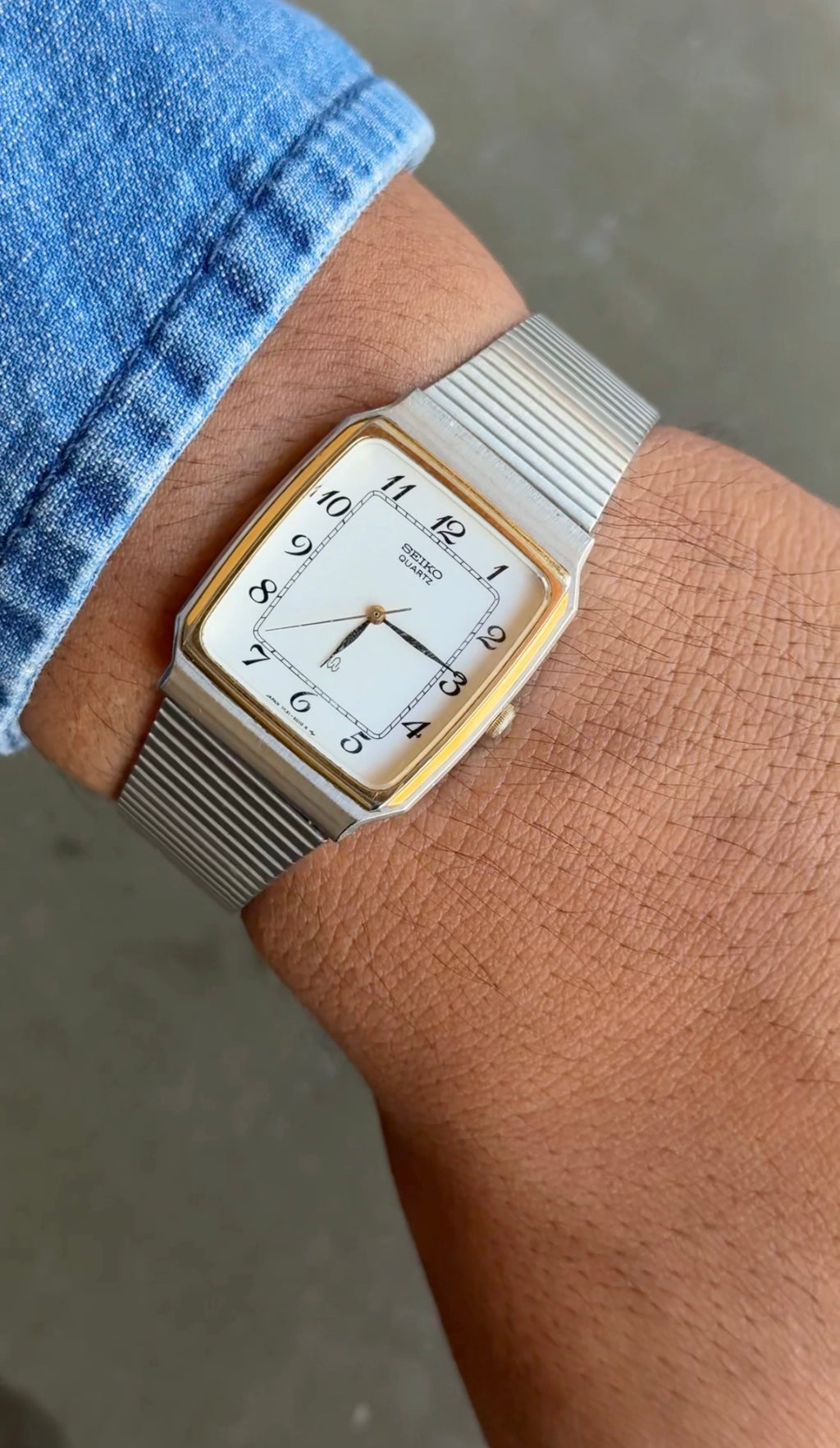 1982 Seiko Quartz Two Tone Tank Watch