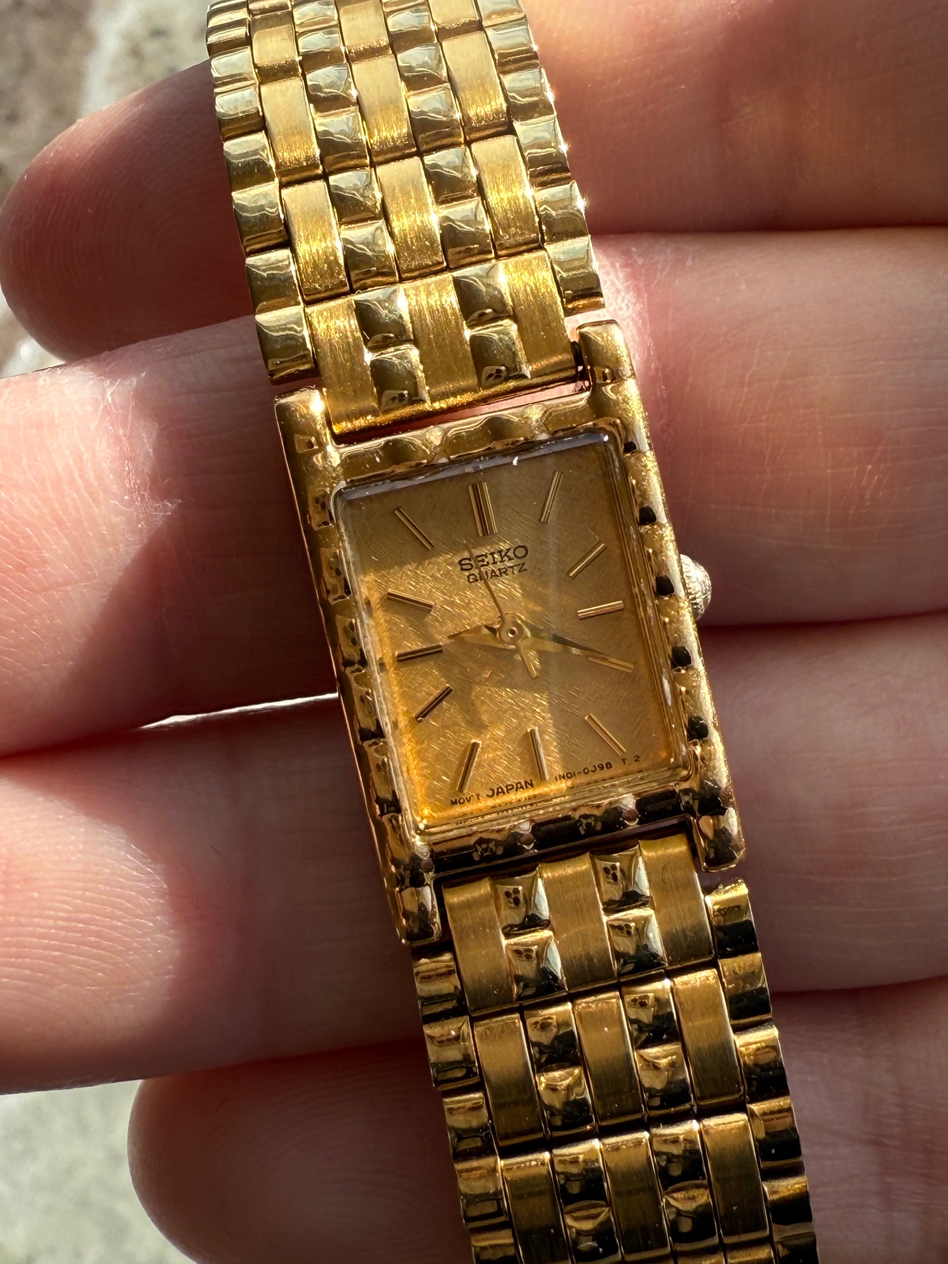 1994 Seiko Quartz Gold Tone Tank Watch