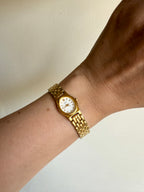1994 Seiko Quartz Gold Tone White Dial Watch