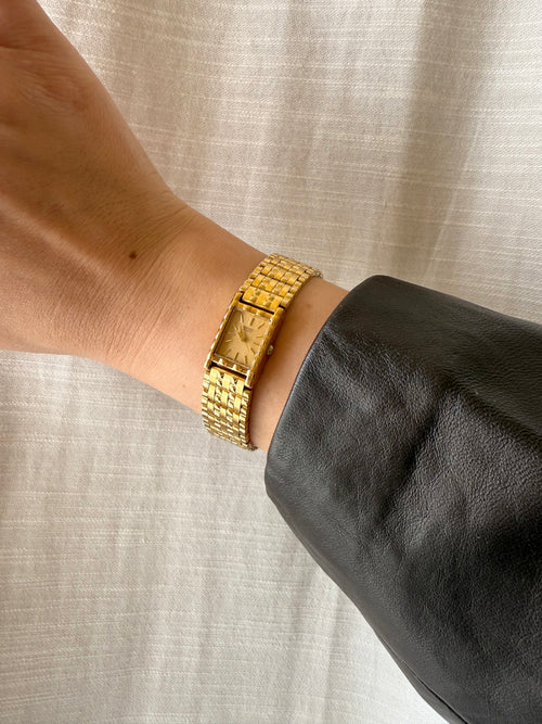 1994 Seiko Quartz Gold Tone Tank Watch