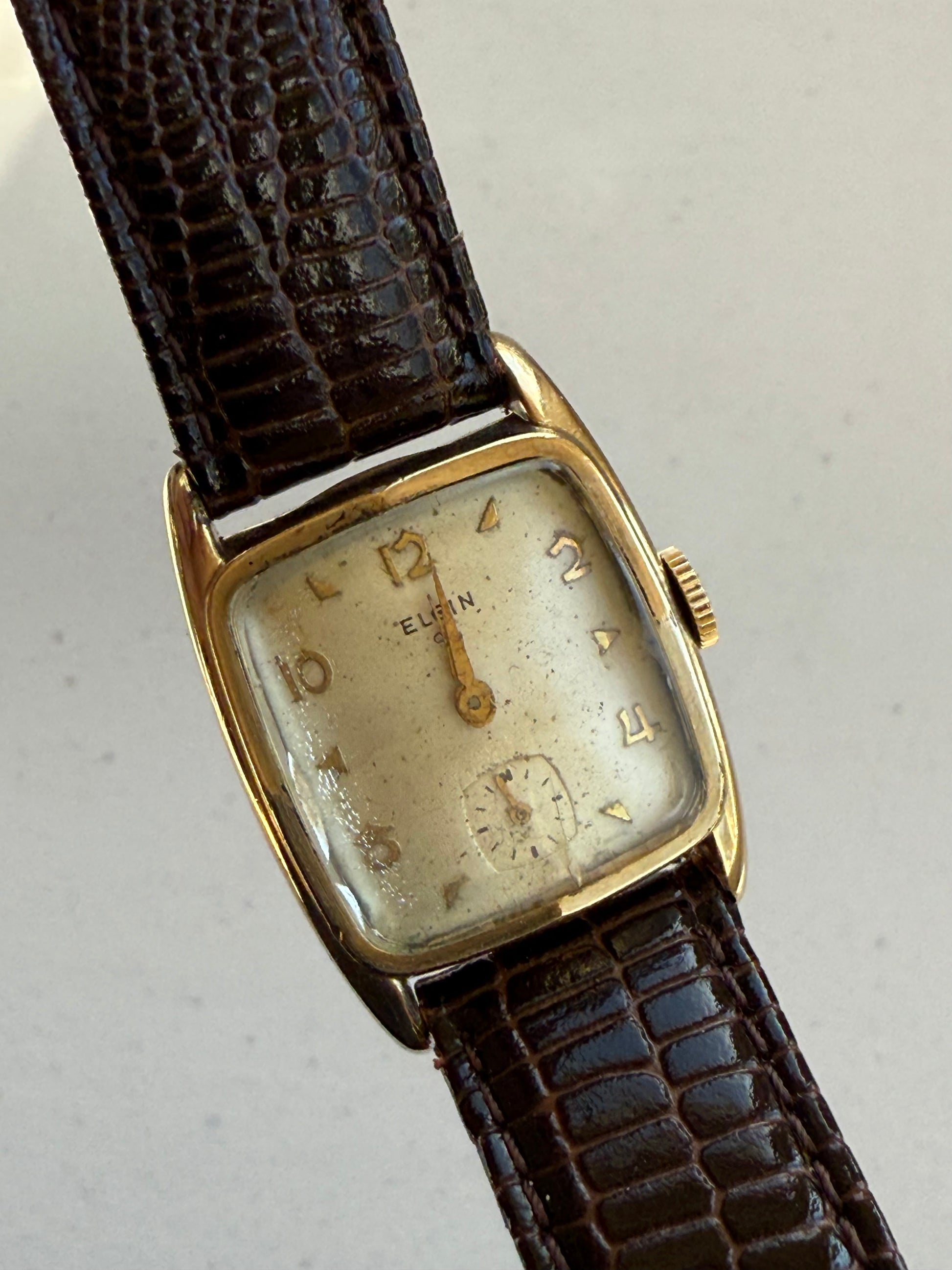 1950’s Elgin Mechanical Gold Plated Tank Watch