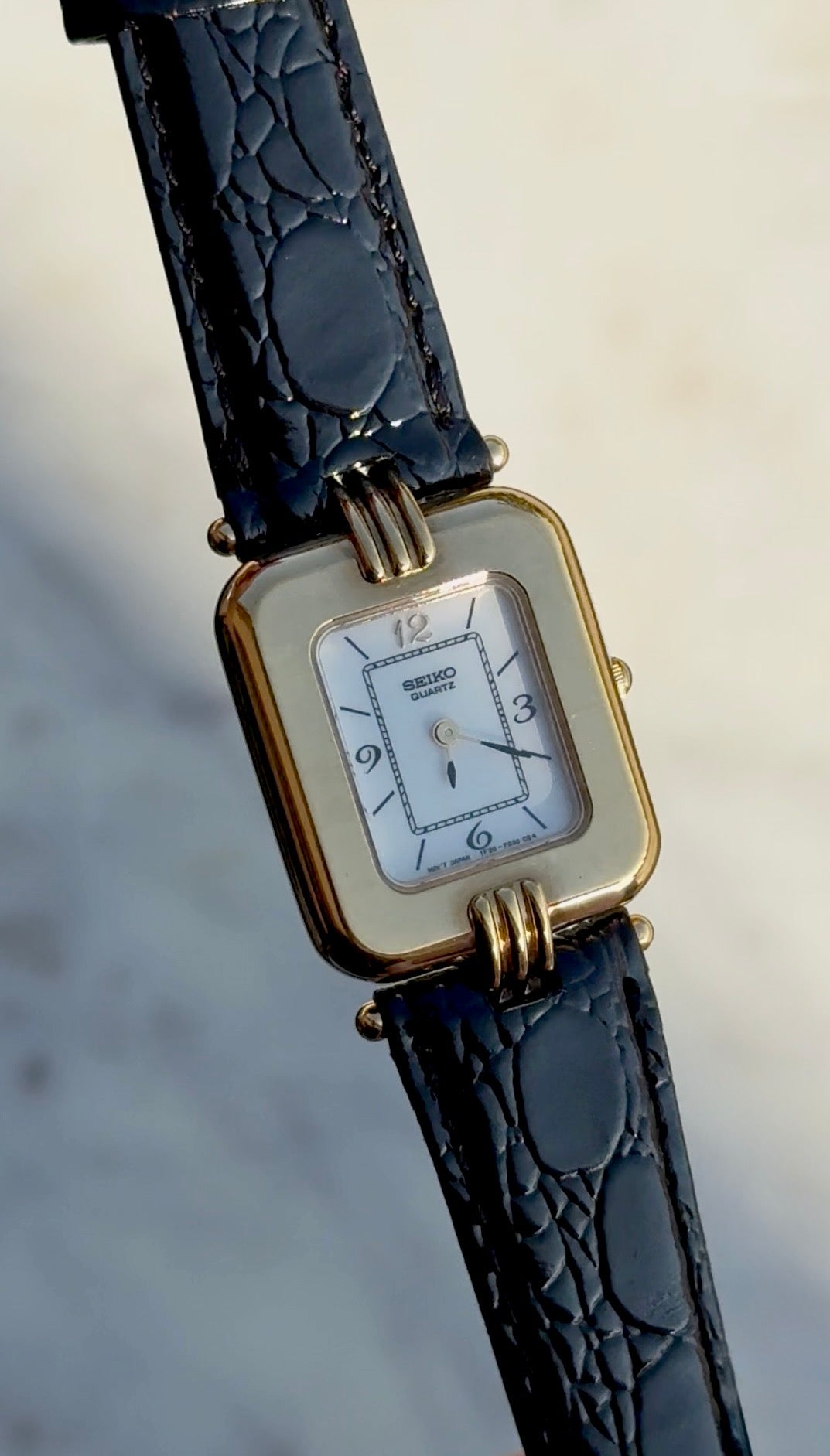 1992 Seiko Quartz (NOS) Gold Tone Tank Watch