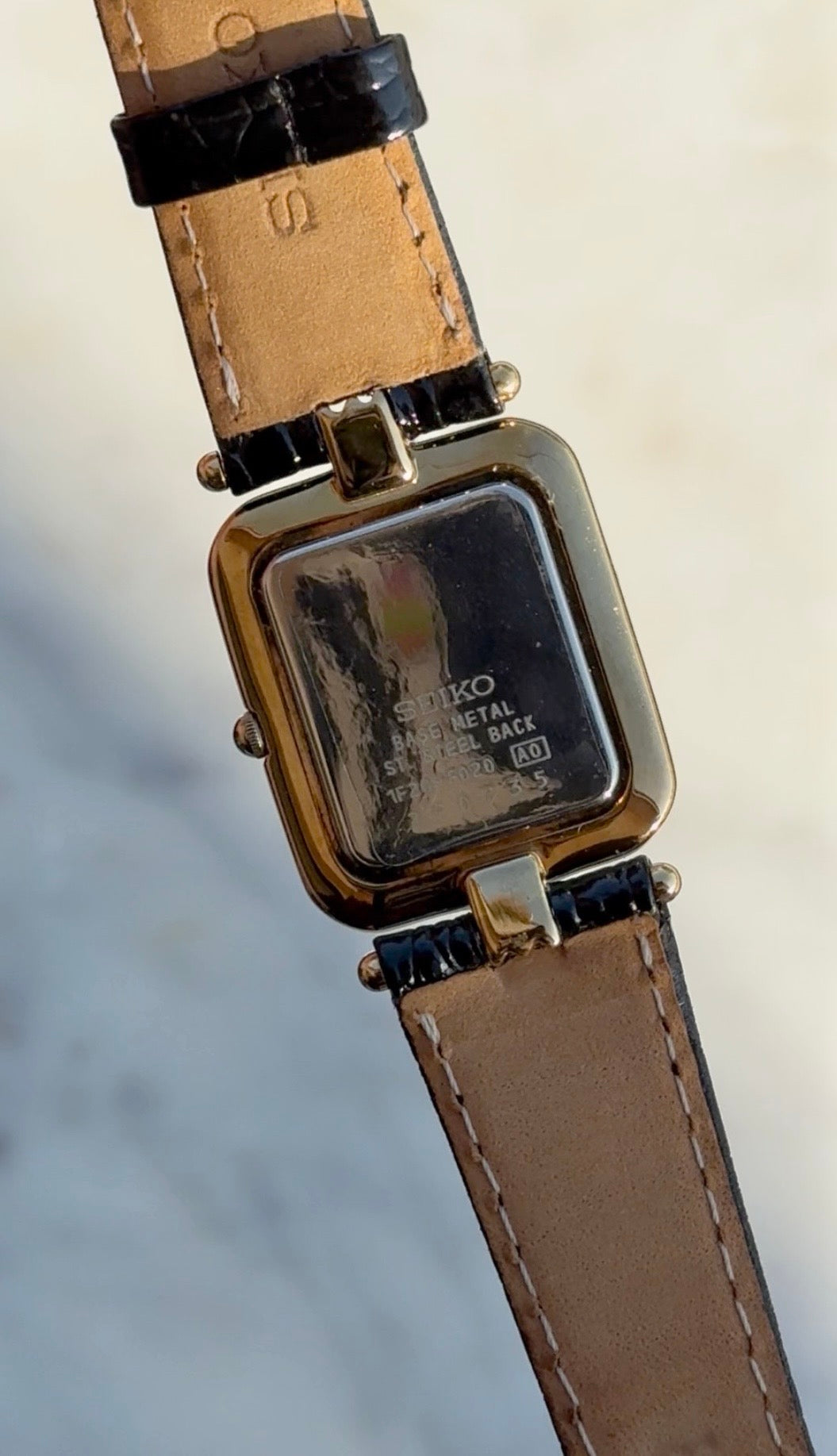 1992 Seiko Quartz (NOS) Gold Tone Tank Watch