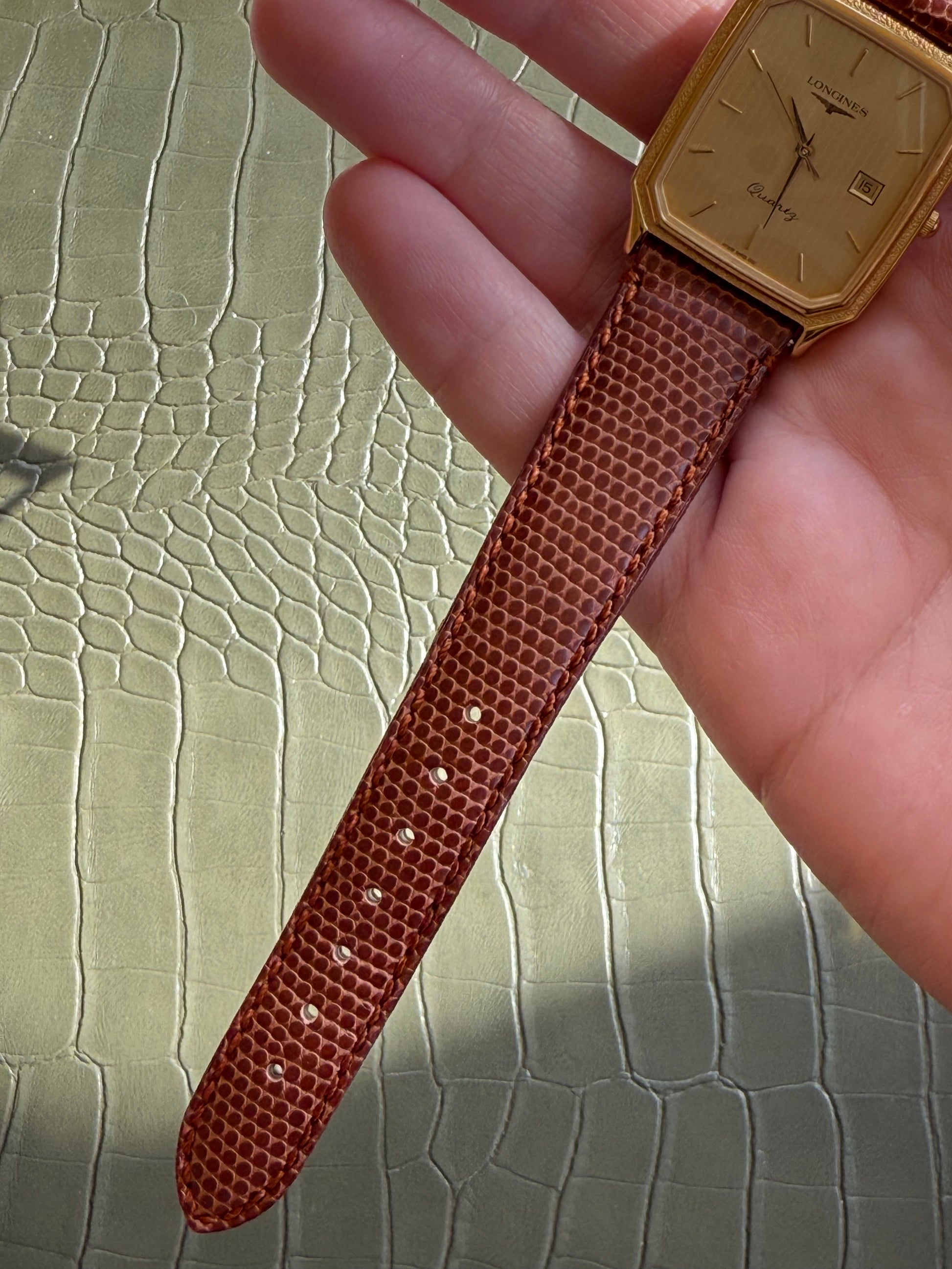 1980’s Longines Quartz Gold Plated Tank Watch