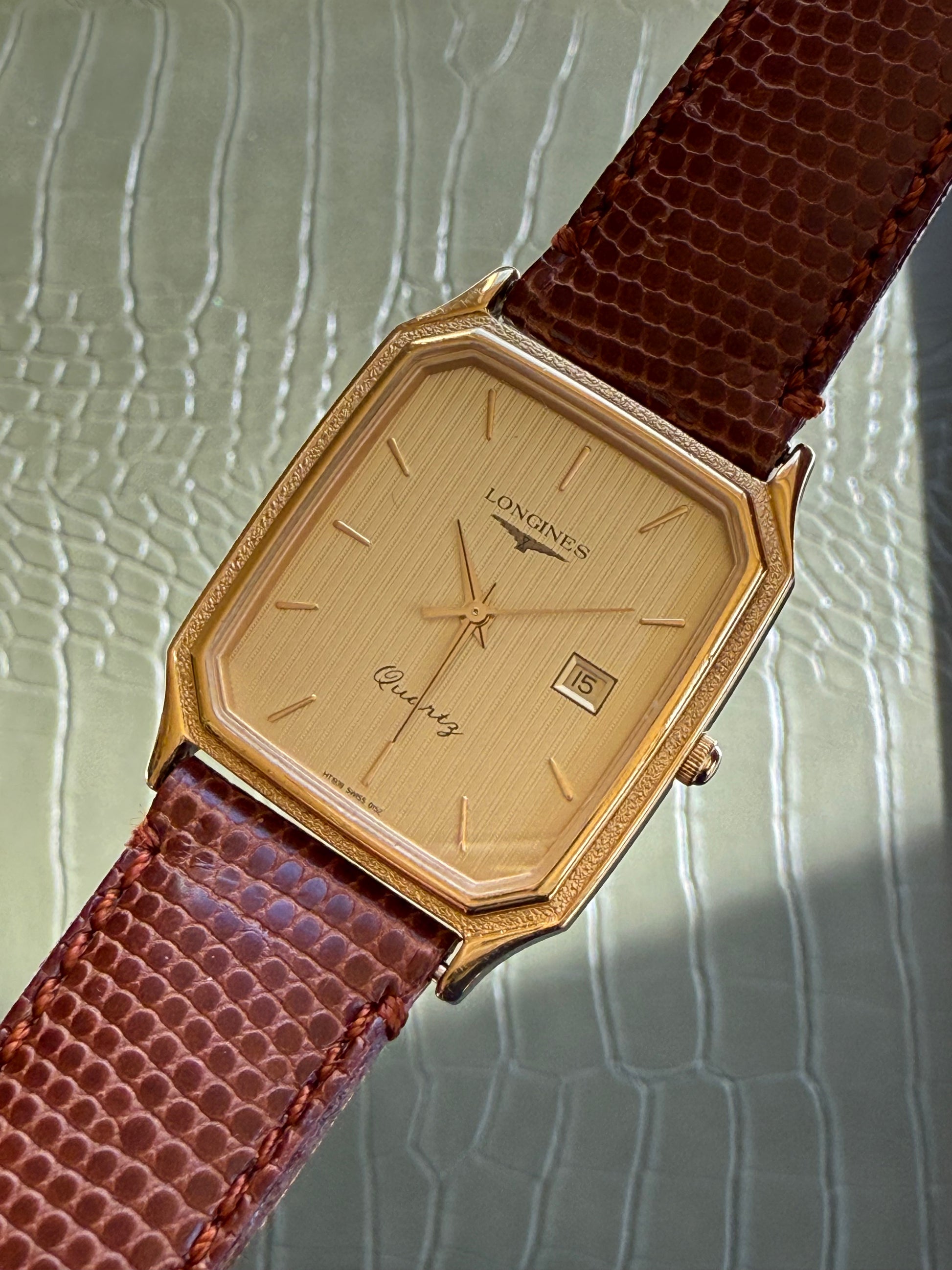 1980’s Longines Quartz Gold Plated Tank Watch