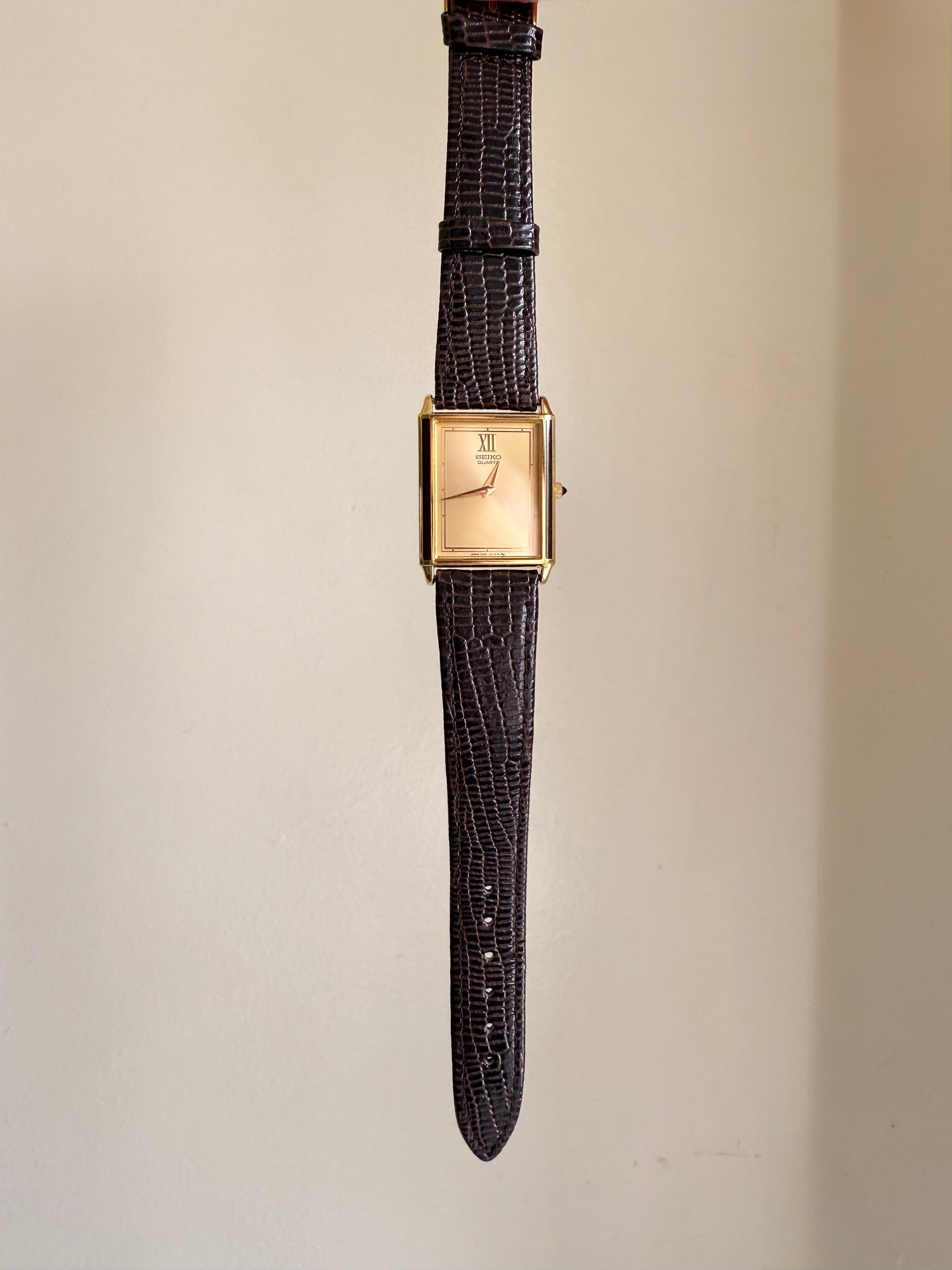 1985 Seiko Quartz Gold Tone Tank Watch