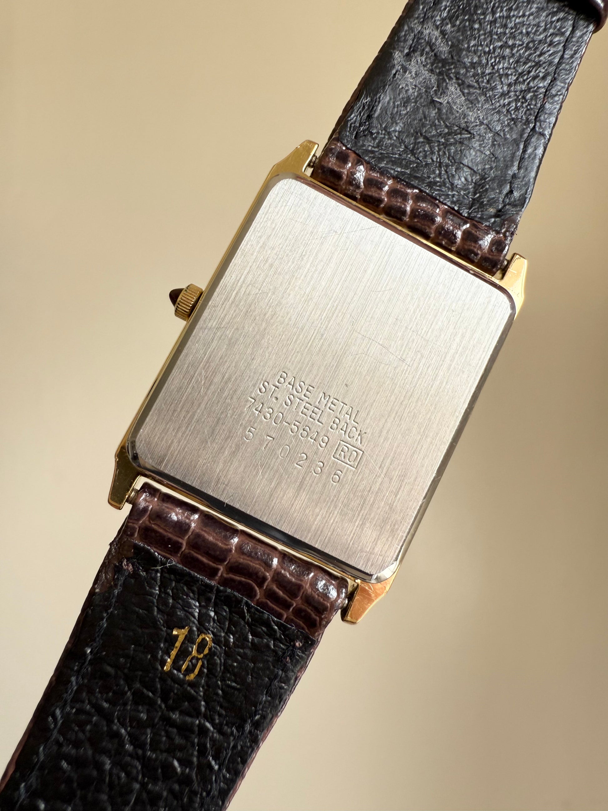 1985 Seiko Quartz Gold Tone Tank Watch