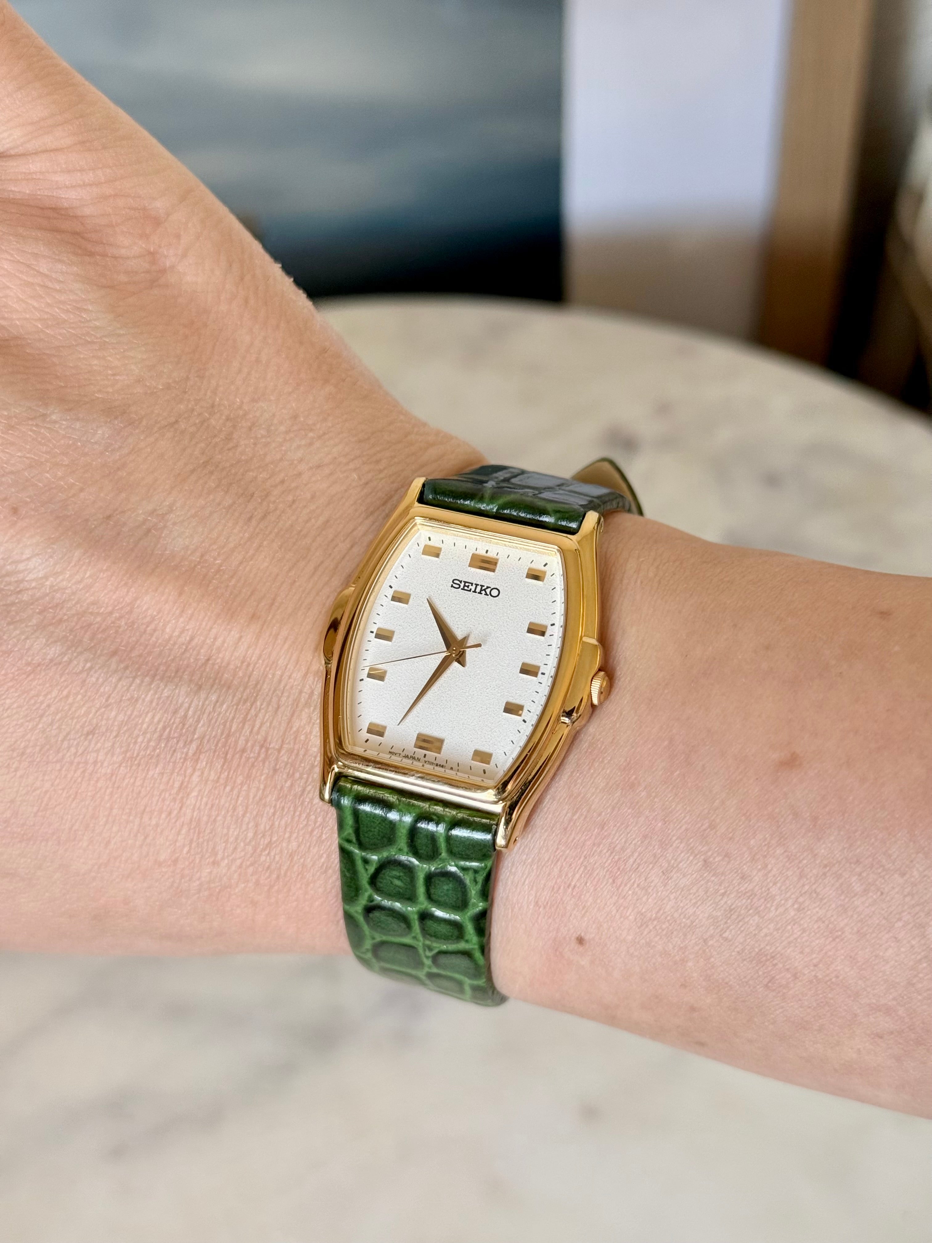 1988 Seiko Gold Tone Tonneau Watch