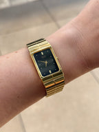 1989 Seiko Quartz Octagon Gold Tone Tank Watch