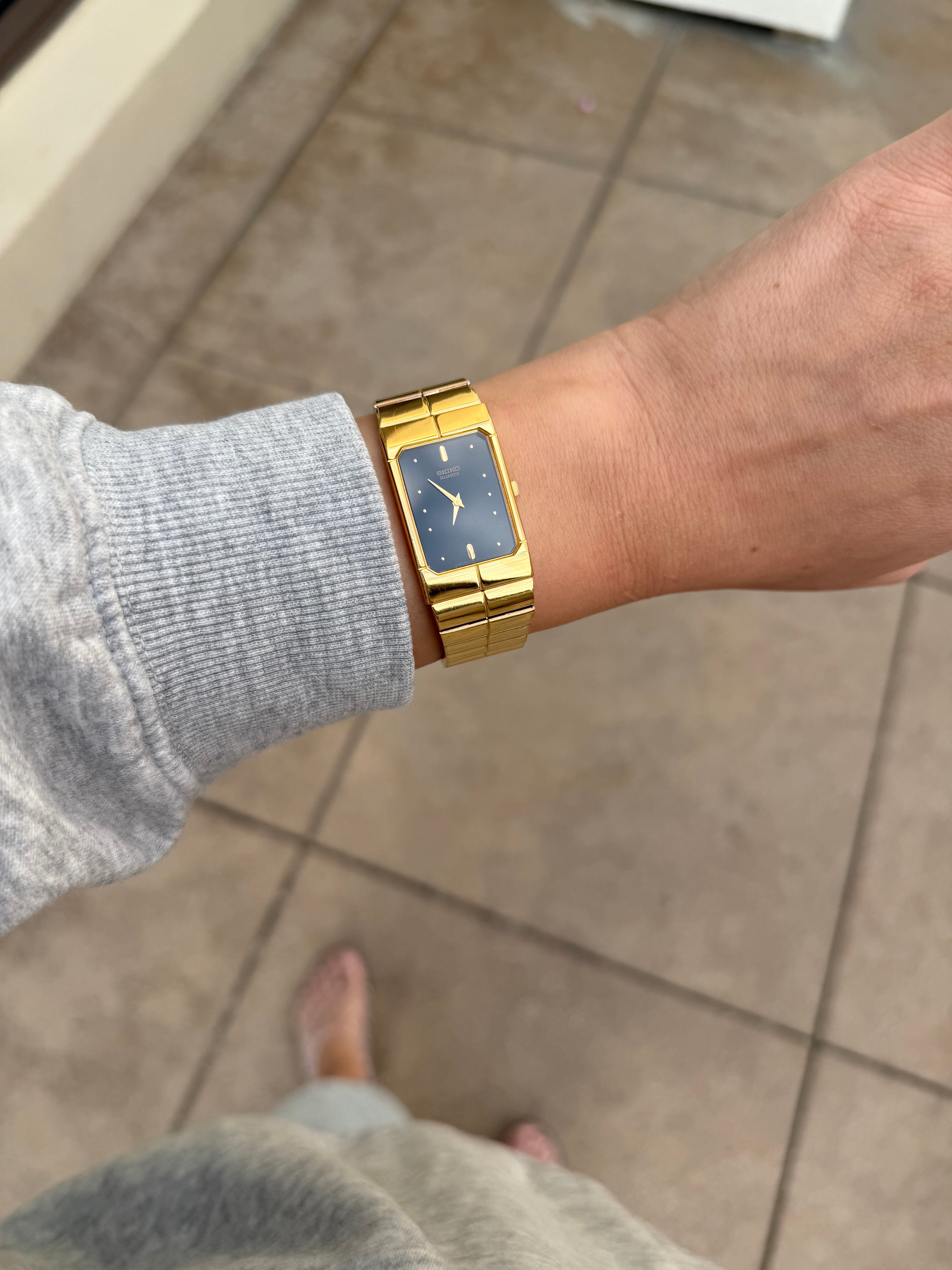 1989 Seiko Quartz Octagon Gold Tone Tank Watch