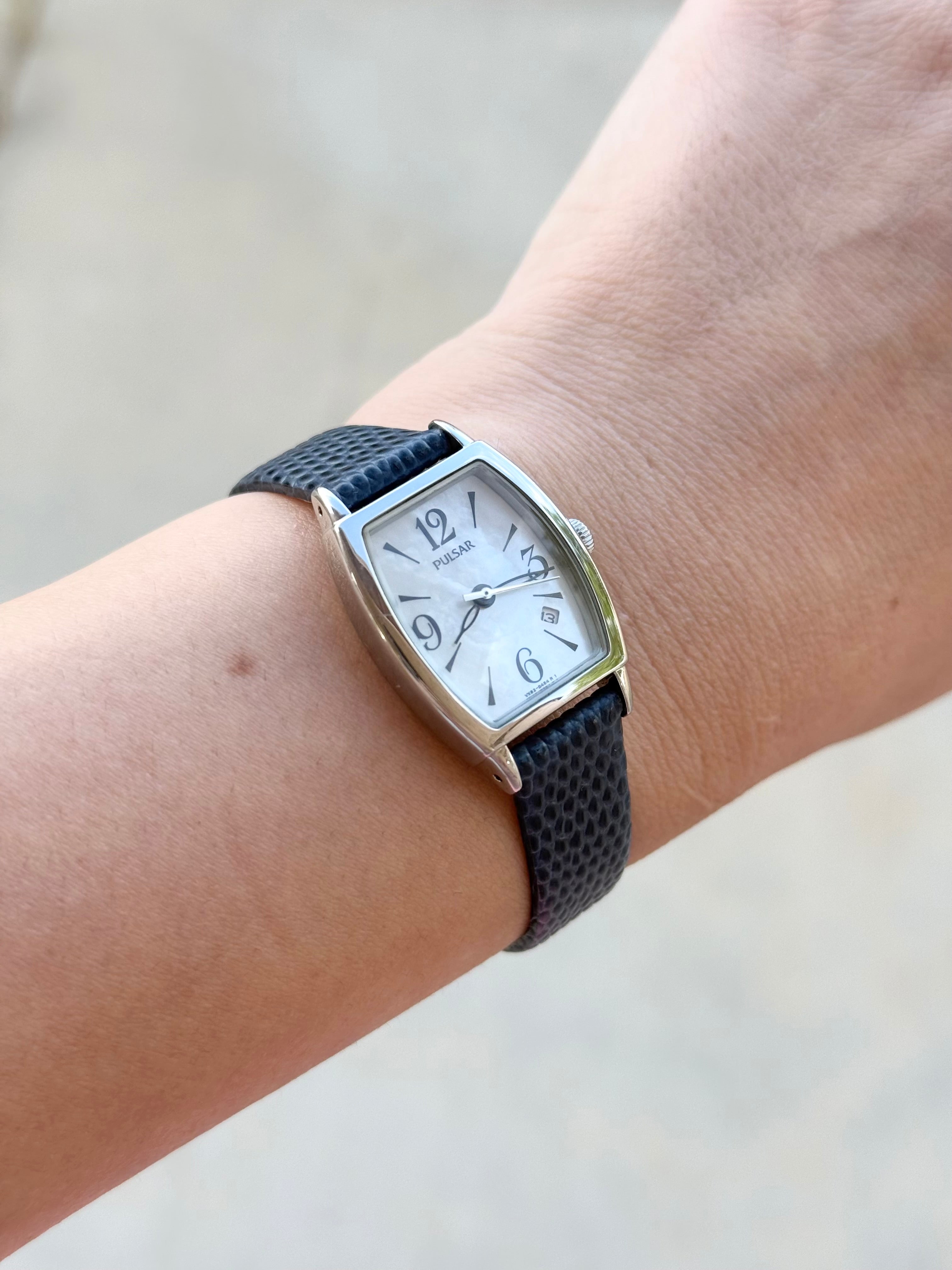 1994 Seiko Pulsar MOP Tonneau Tank Watch