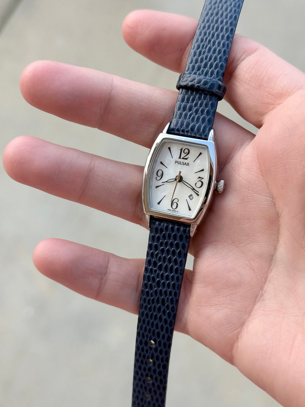 1994 Seiko Pulsar MOP Tonneau Tank Watch