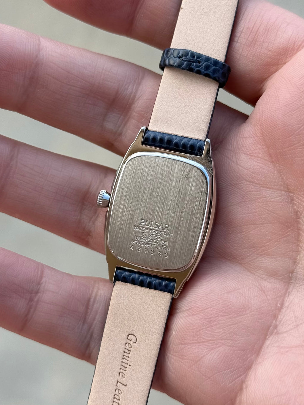 1994 Seiko Pulsar MOP Tonneau Tank Watch