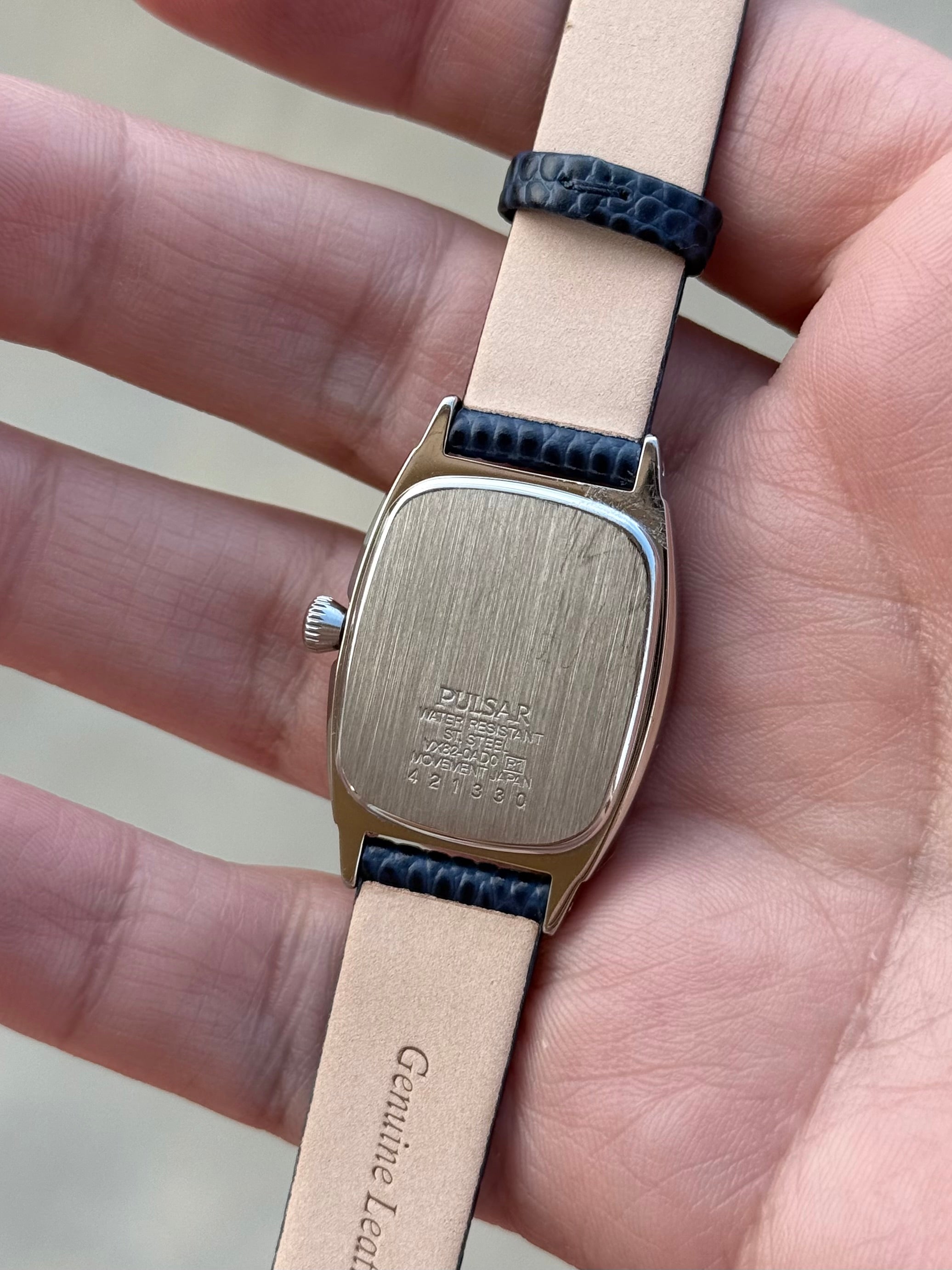 1994 Seiko Pulsar MOP Tonneau Tank Watch