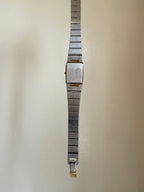 1982 Seiko Quartz Gold Tone Gold Dial Tank Watch