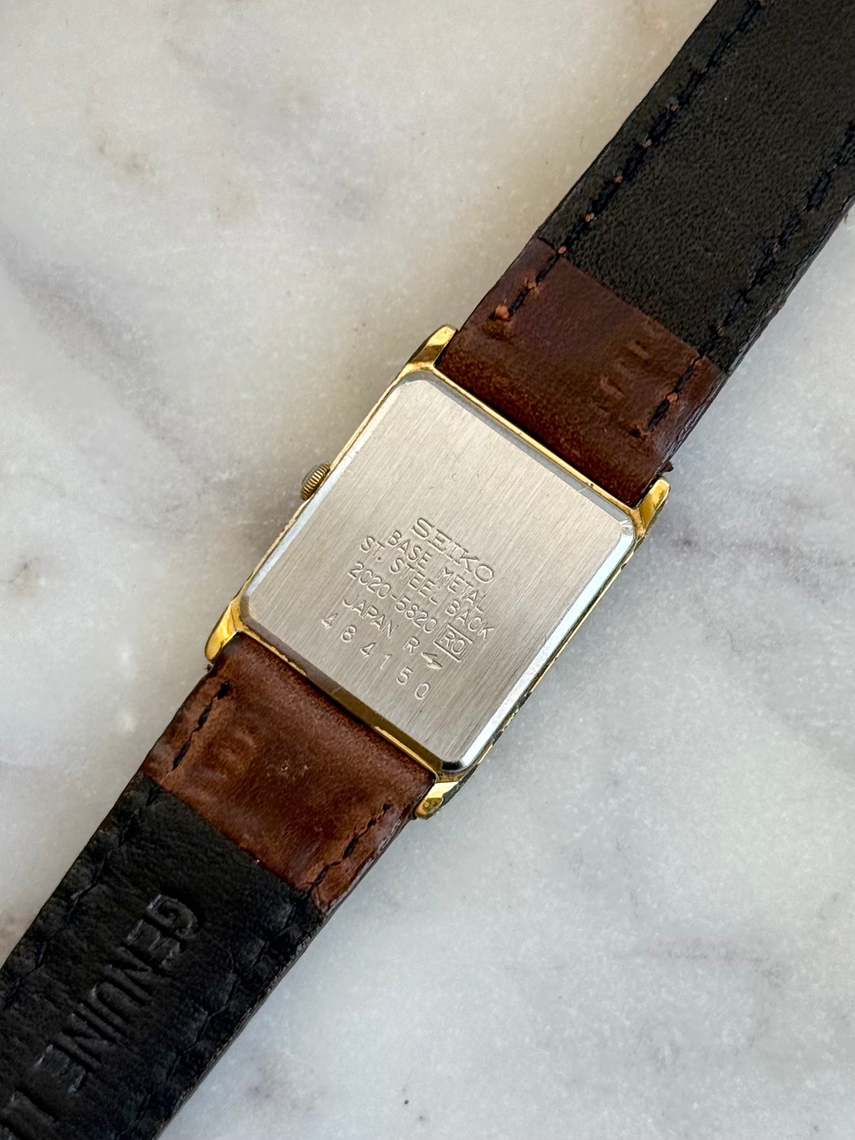 1984 Seiko Quartz Gold Tone Tank Watch