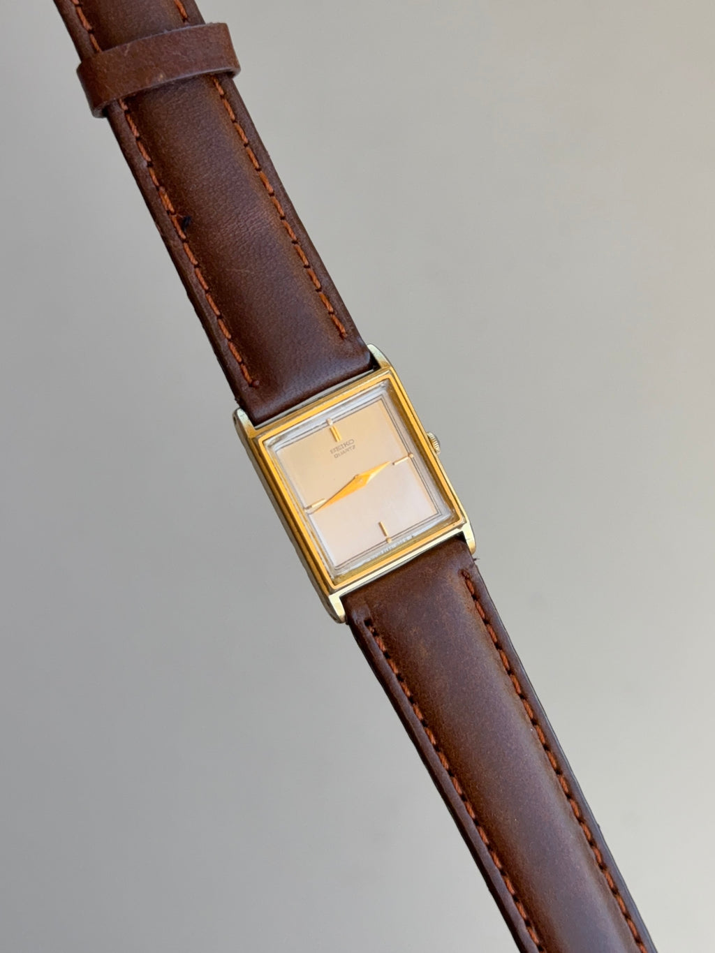 1984 Seiko Quartz Gold Tone Tank Watch