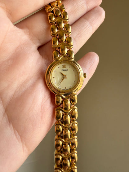 1987 Pulsar by Seiko Gold Tone Movt Japan Watch