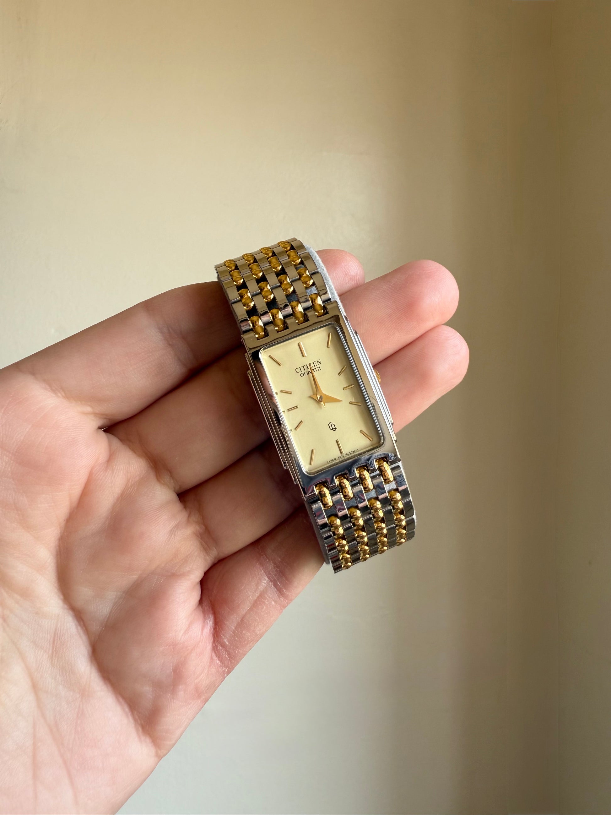1980 Citizen CQ Two Tone Tank Watch