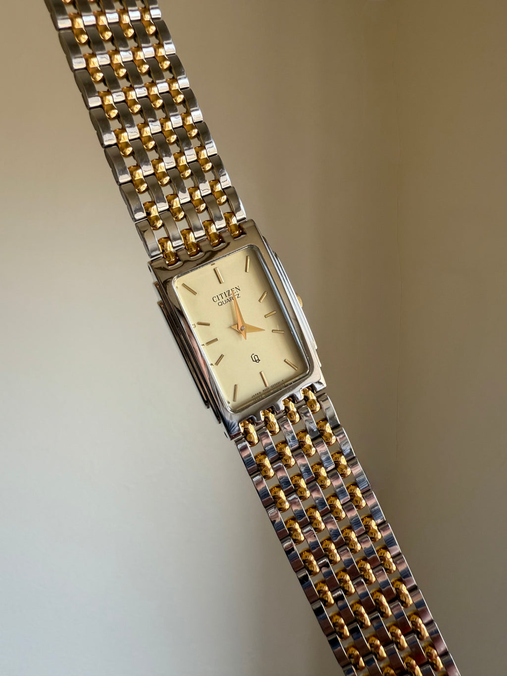1980 Citizen CQ Two Tone Tank Watch
