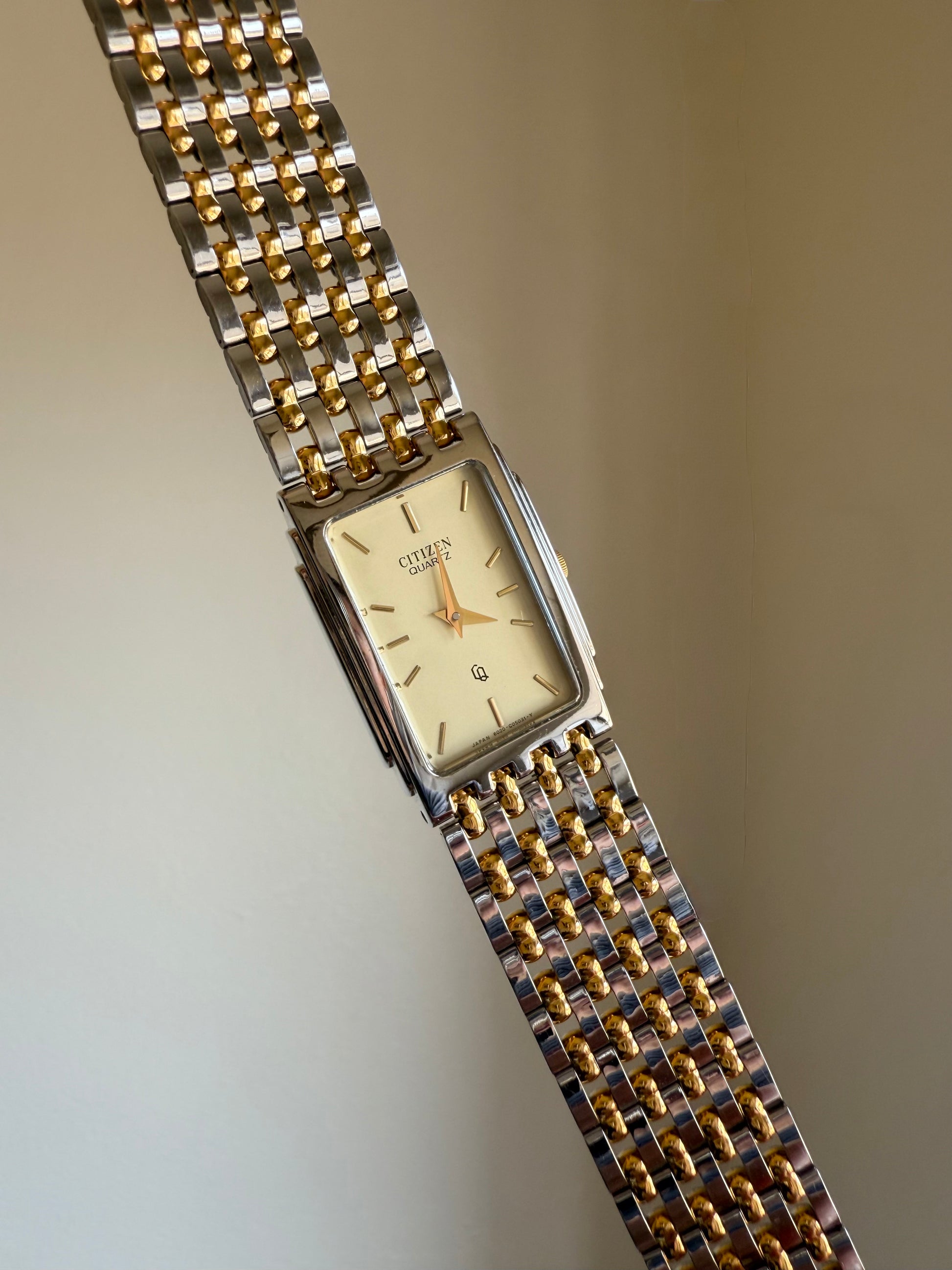 1980 Citizen CQ Two Tone Tank Watch