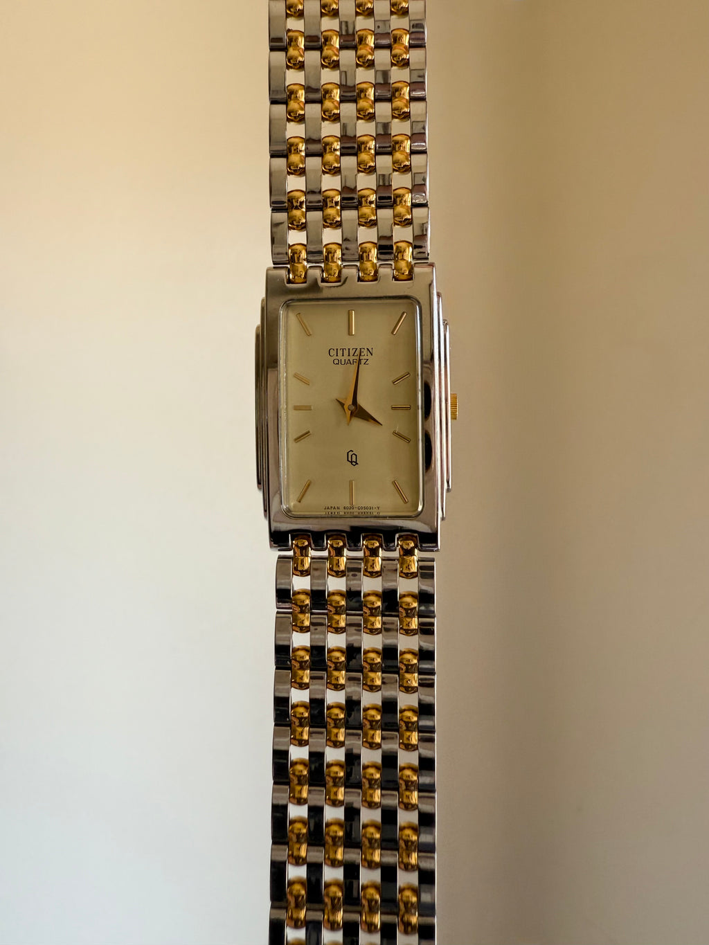 1980 Citizen CQ Two Tone Tank Watch