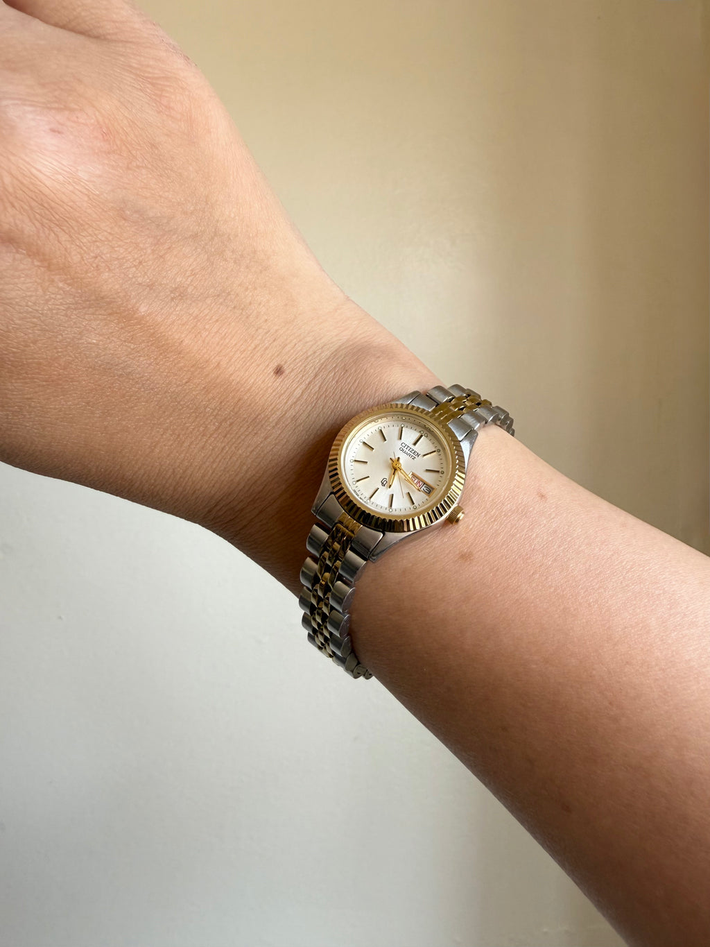 1980's Citizen CQ " President" Day Date Two Tone Watch