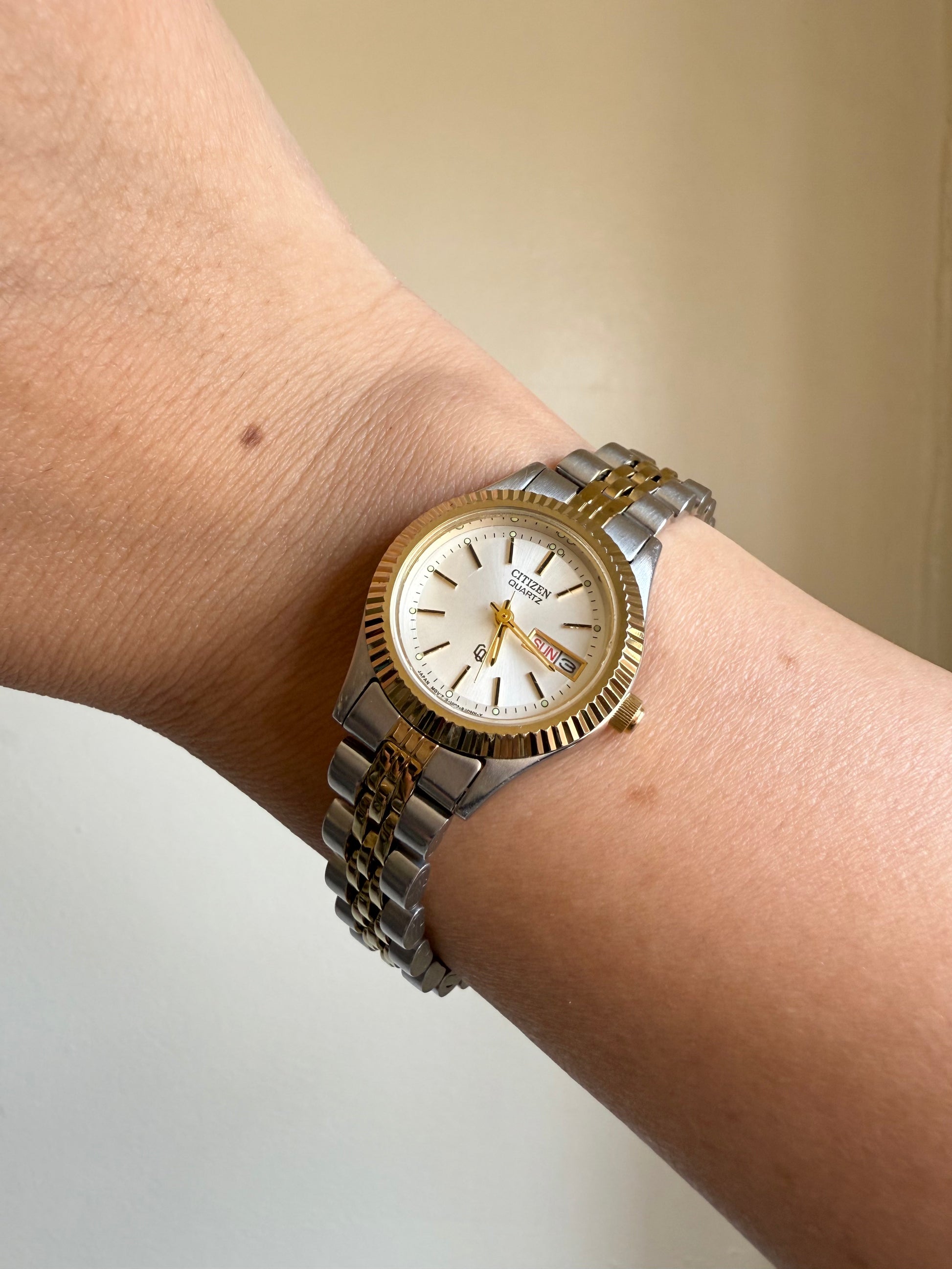 1980's Citizen CQ " President" Day Date Two Tone Watch