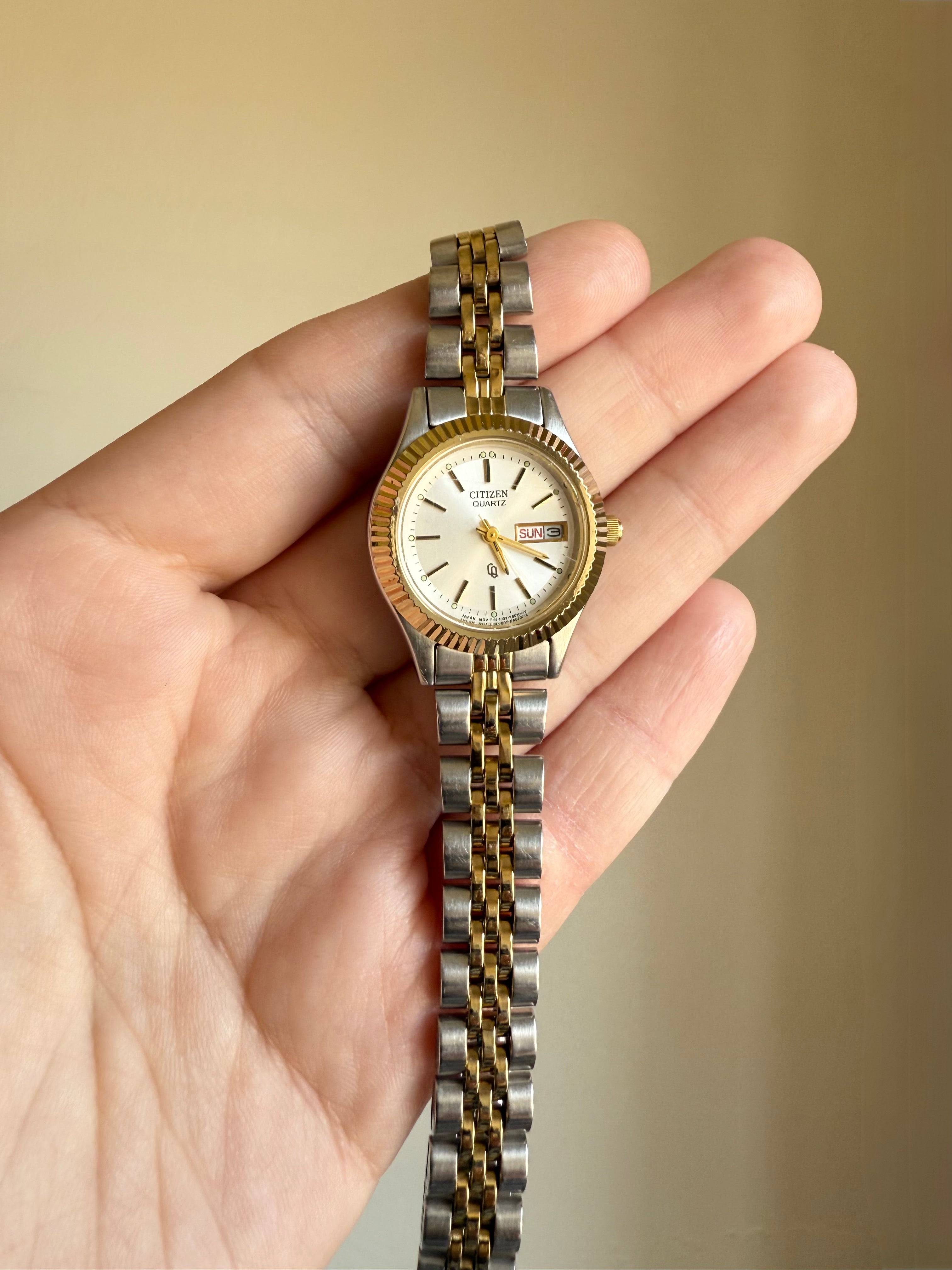 1980's Citizen CQ " President" Day Date Two Tone Watch