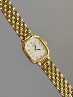 1991 Seiko Quartz Gold Tone Octagon Tank Watch