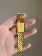 1990's Pulsar By Seiko Gold Tone Tank Watch