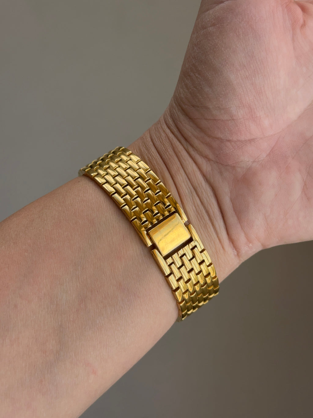 1990's Pulsar By Seiko Gold Tone Tank Watch