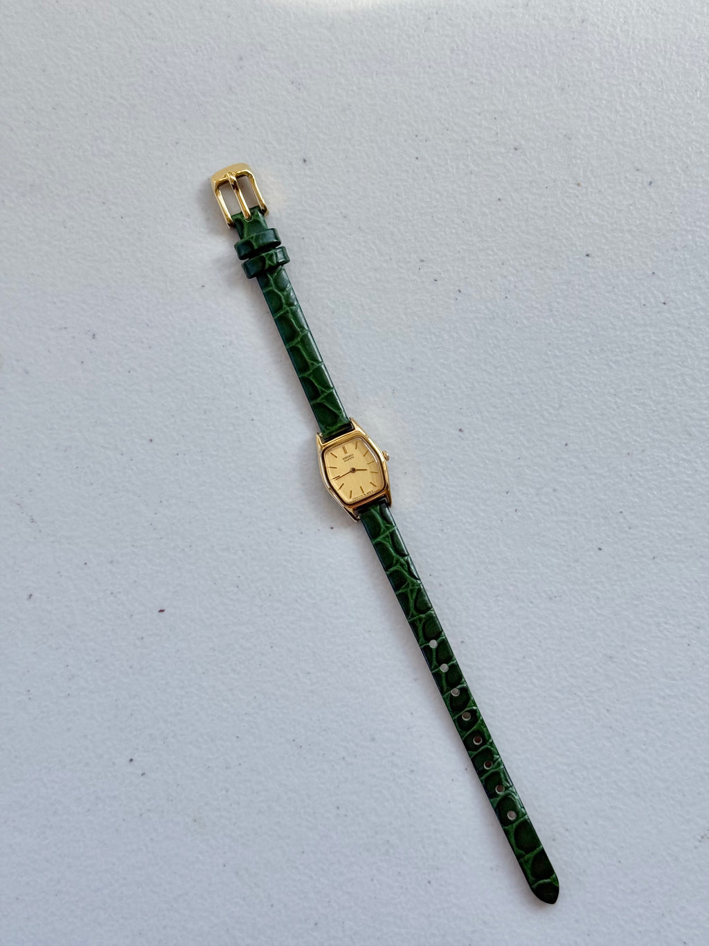 1985 Seiko Quartz Gold Tone Tonneau Watch